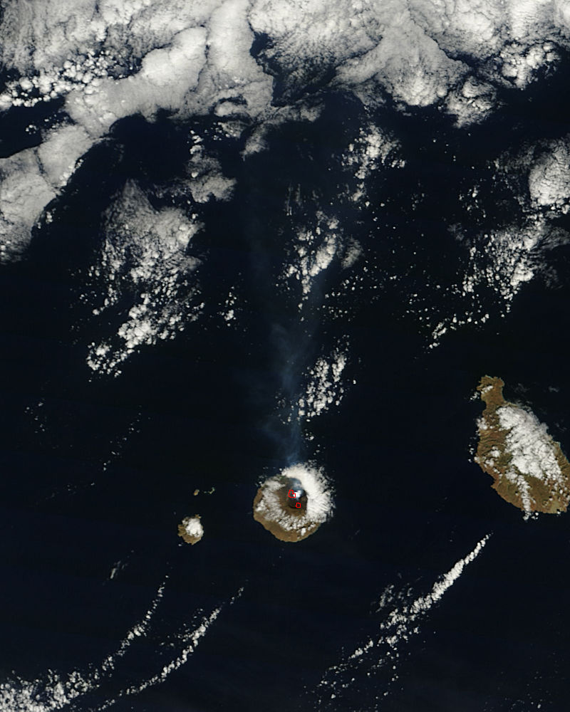 Eruption of Pico do Fogo, Cape Verde Islands (morning overpass) - related image preview