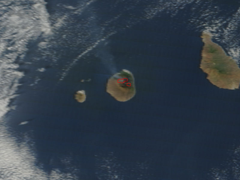 Eruption of Pico do Fogo, Cape Verde Islands (morning overpass) - related image preview