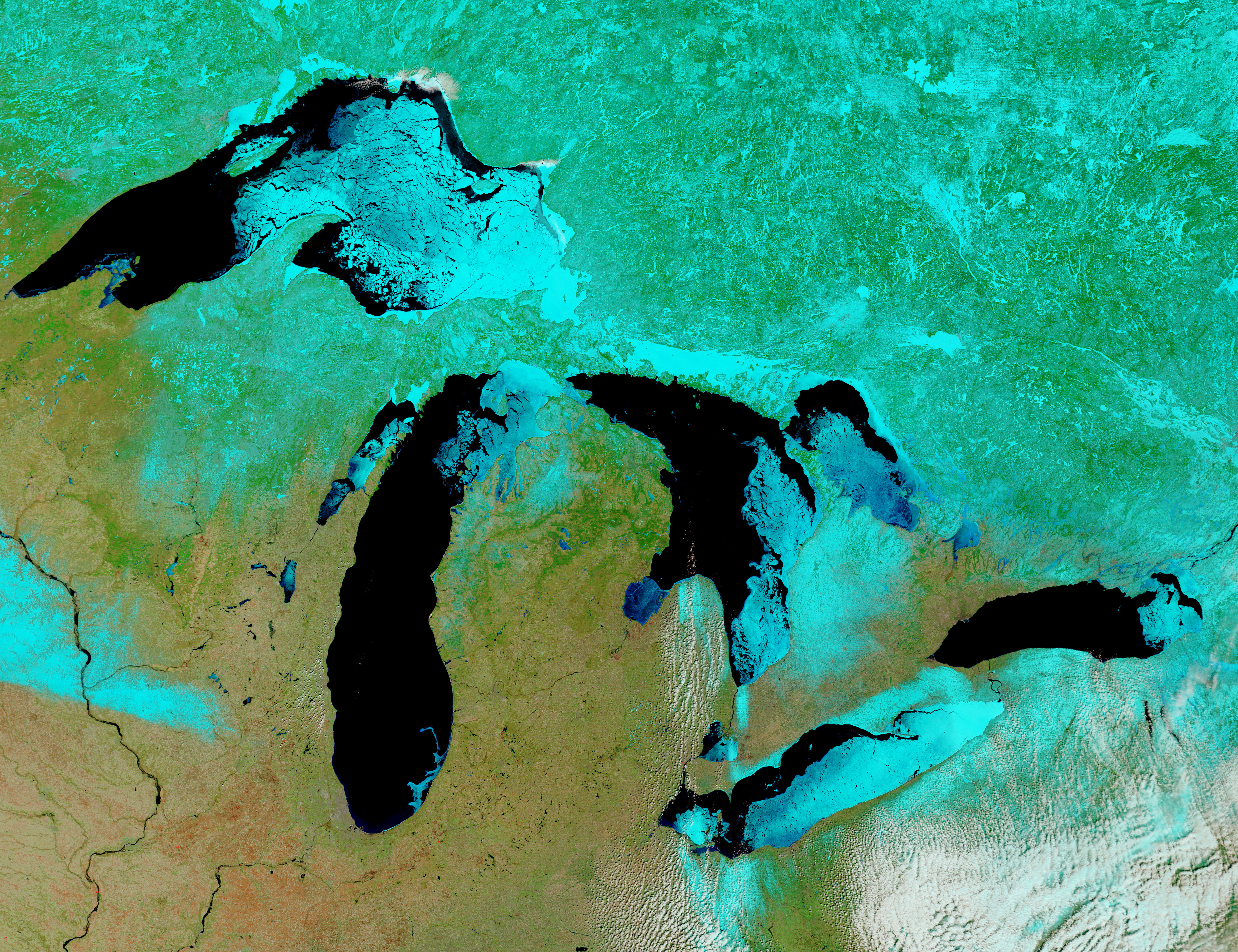 Ice on the Great Lakes (false color) - related image preview