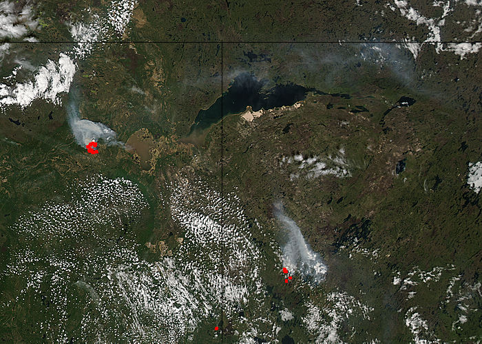 Fires in northern Canada (afternoon overpass) - related image preview