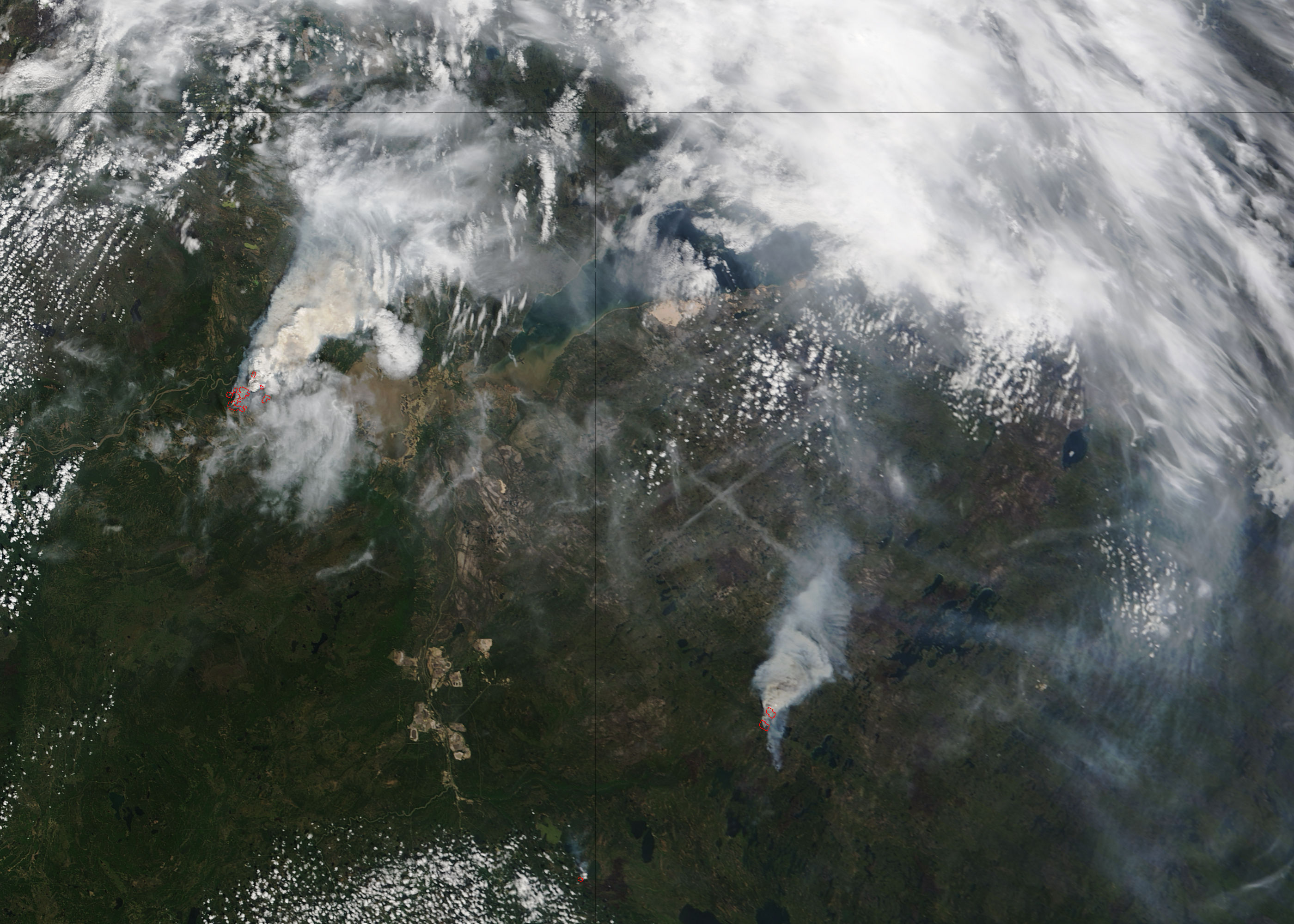 Fires in northern Canada (Terra overpass) - related image preview