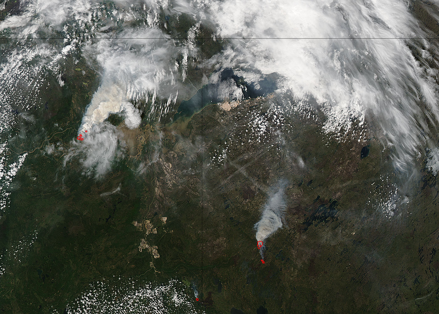 Fires in northern Canada (Aqua overpass) - related image preview