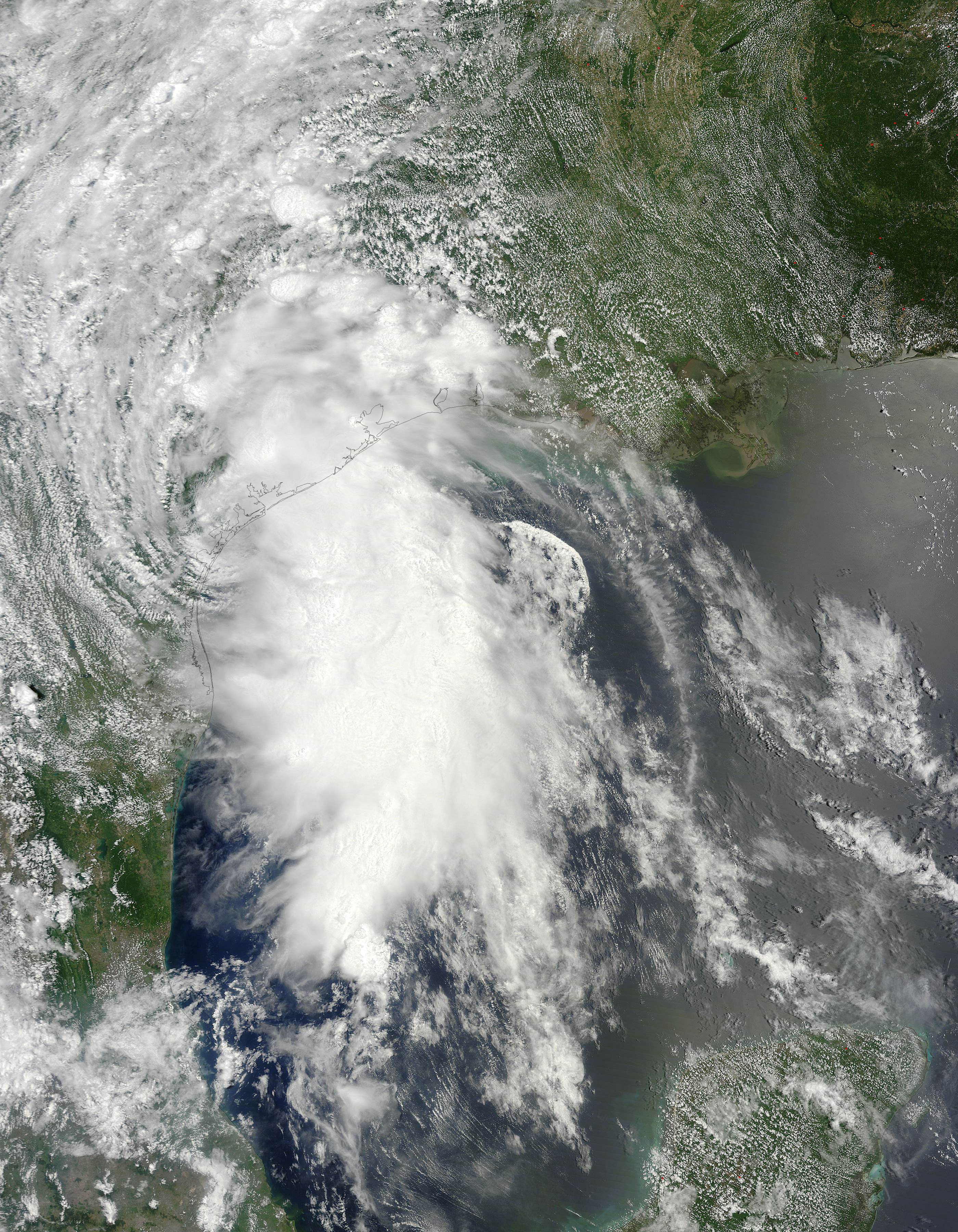 Tropical Storm Bill (02L) over Texas (morning overpass) - related image preview