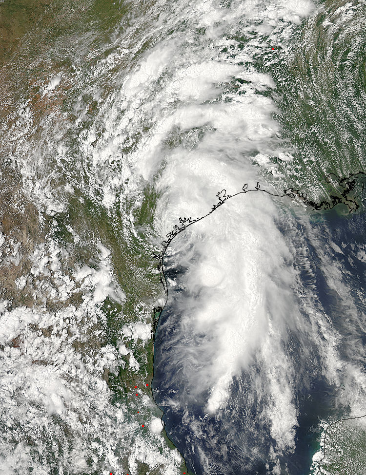 Tropical Storm Bill (02L) over Texas (afternoon overpass) - related image preview