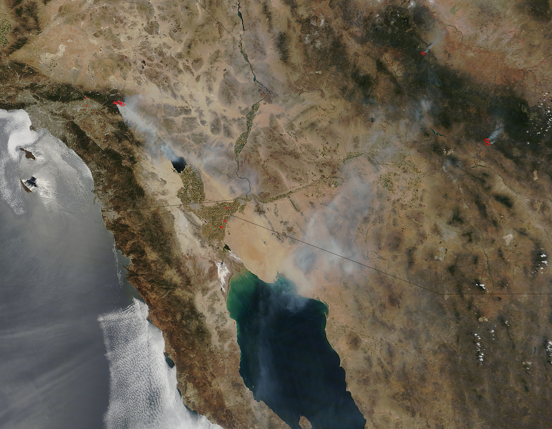 Fires in southwestern United States (morning overpass) - related image preview