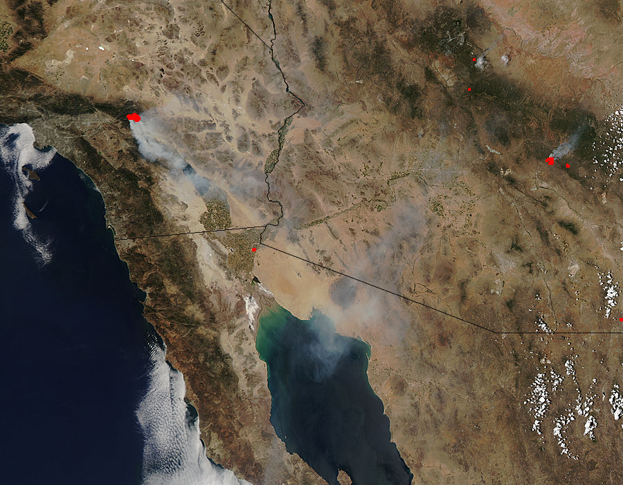 Fires in southwestern United States (afternoon overpass) - related image preview