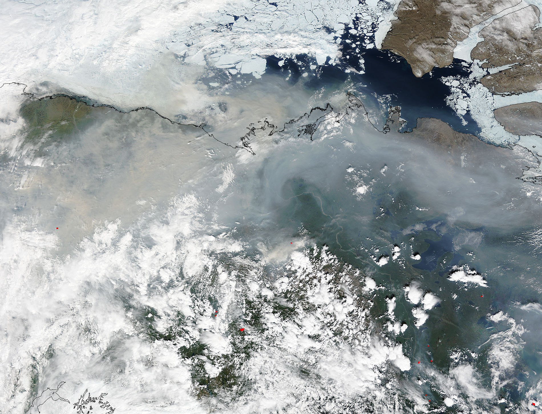 Smoke across northern Alaska and Canada - related image preview