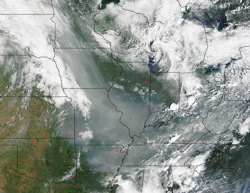 Smoke from Canadian wildfires across the central United States - related image preview