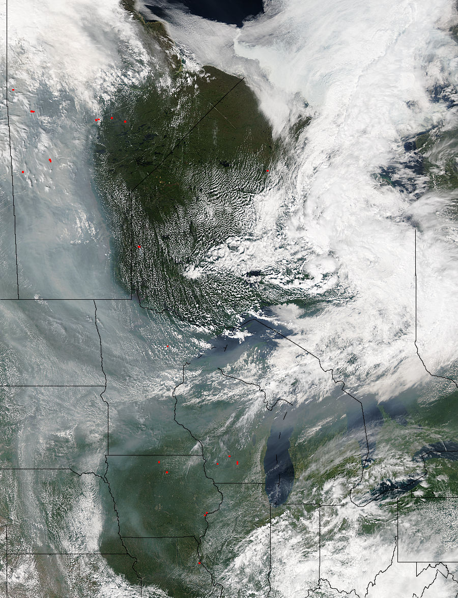 Smoke  across central Canada and United States - related image preview