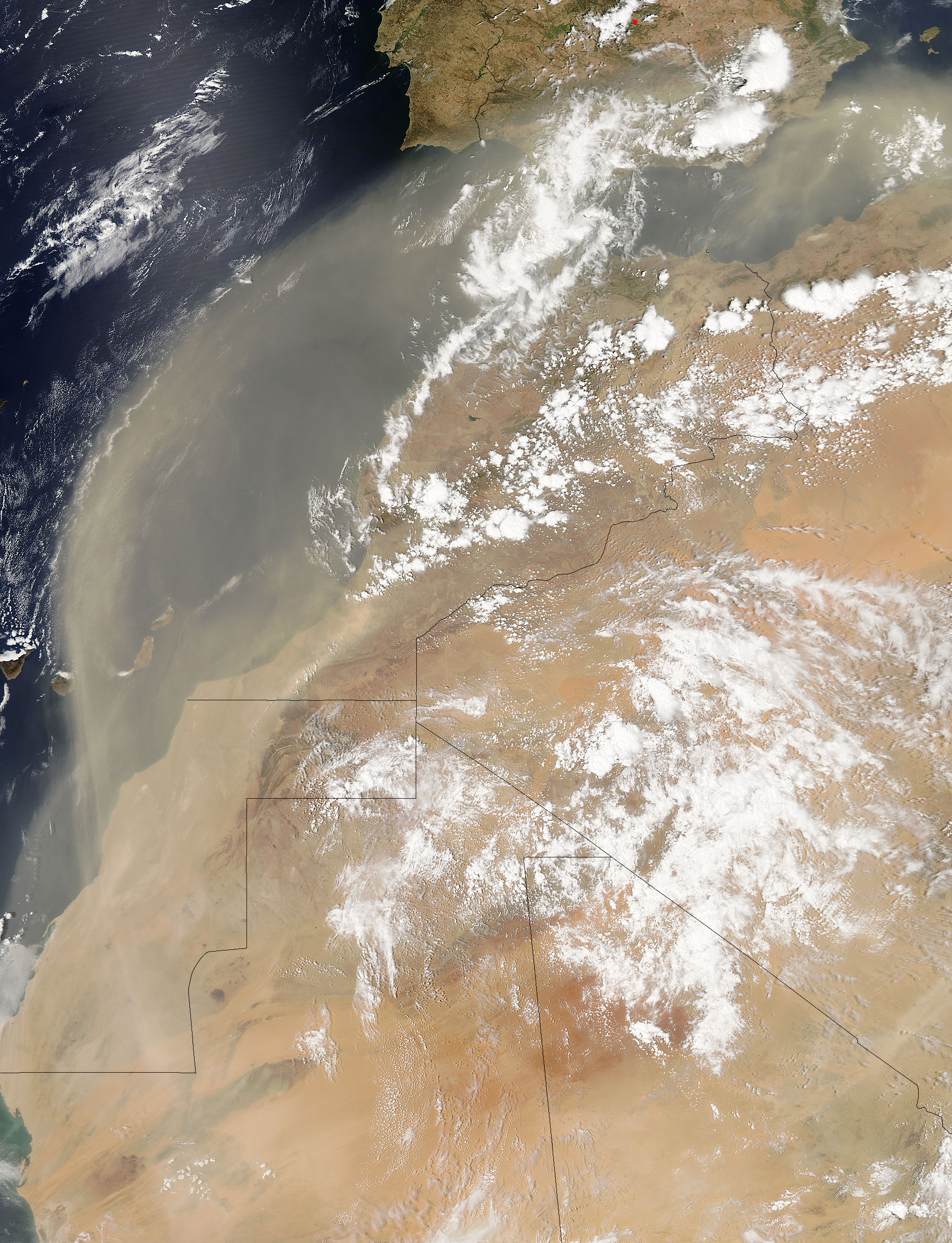 Dust storm off Morocco - related image preview