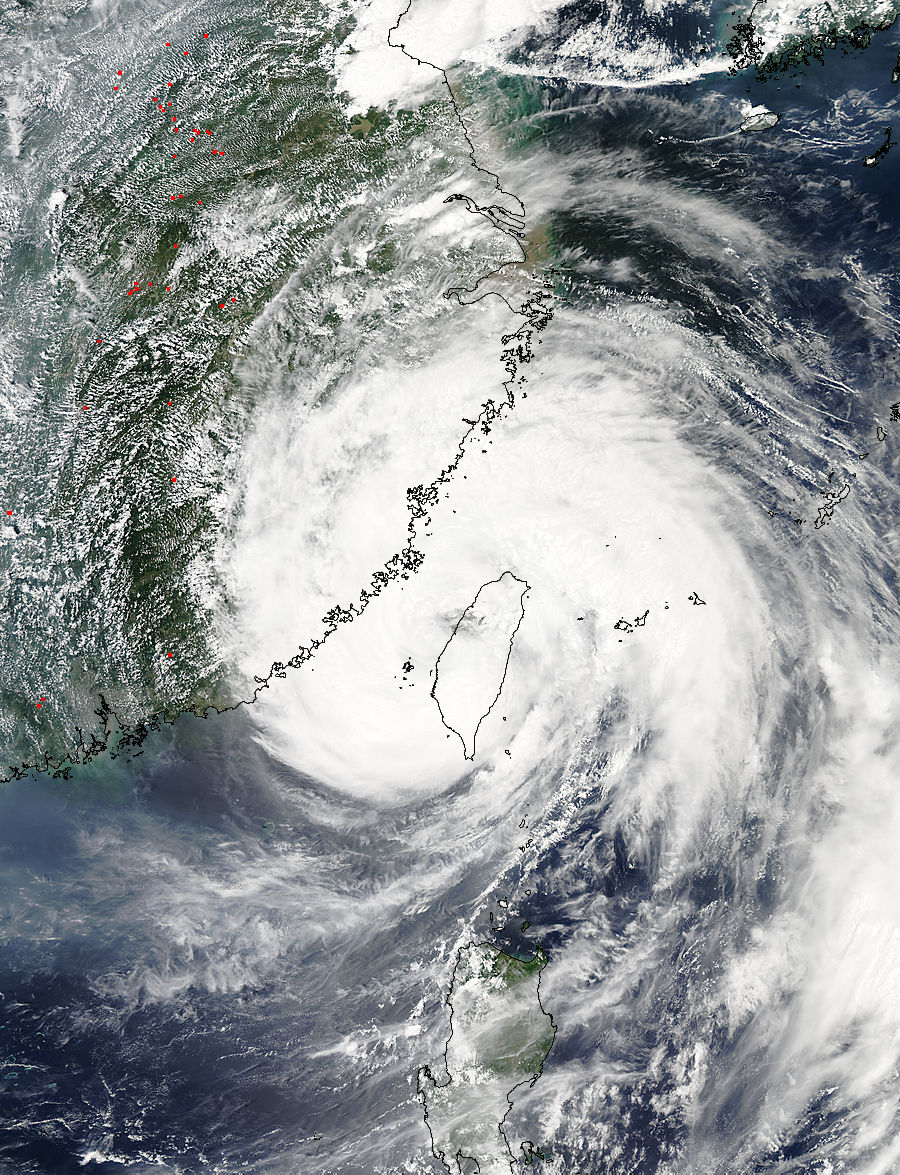 Typhoon Soudelor (13W) over Taiwan - related image preview