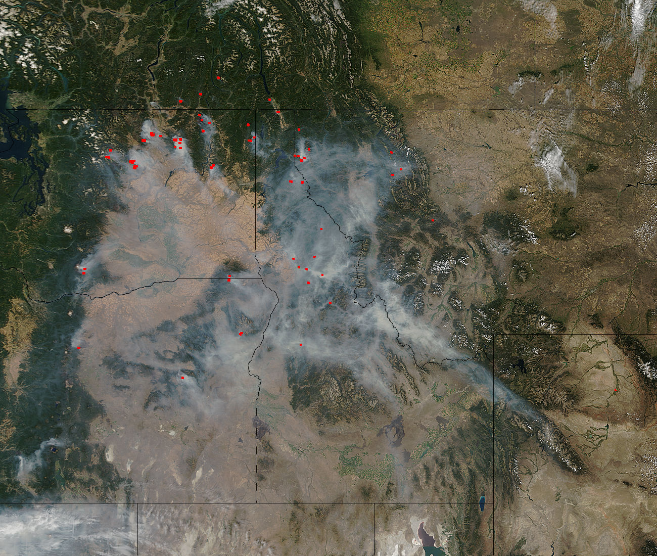 Fires and smoke in Washington, Oregon, and Idaho - related image preview