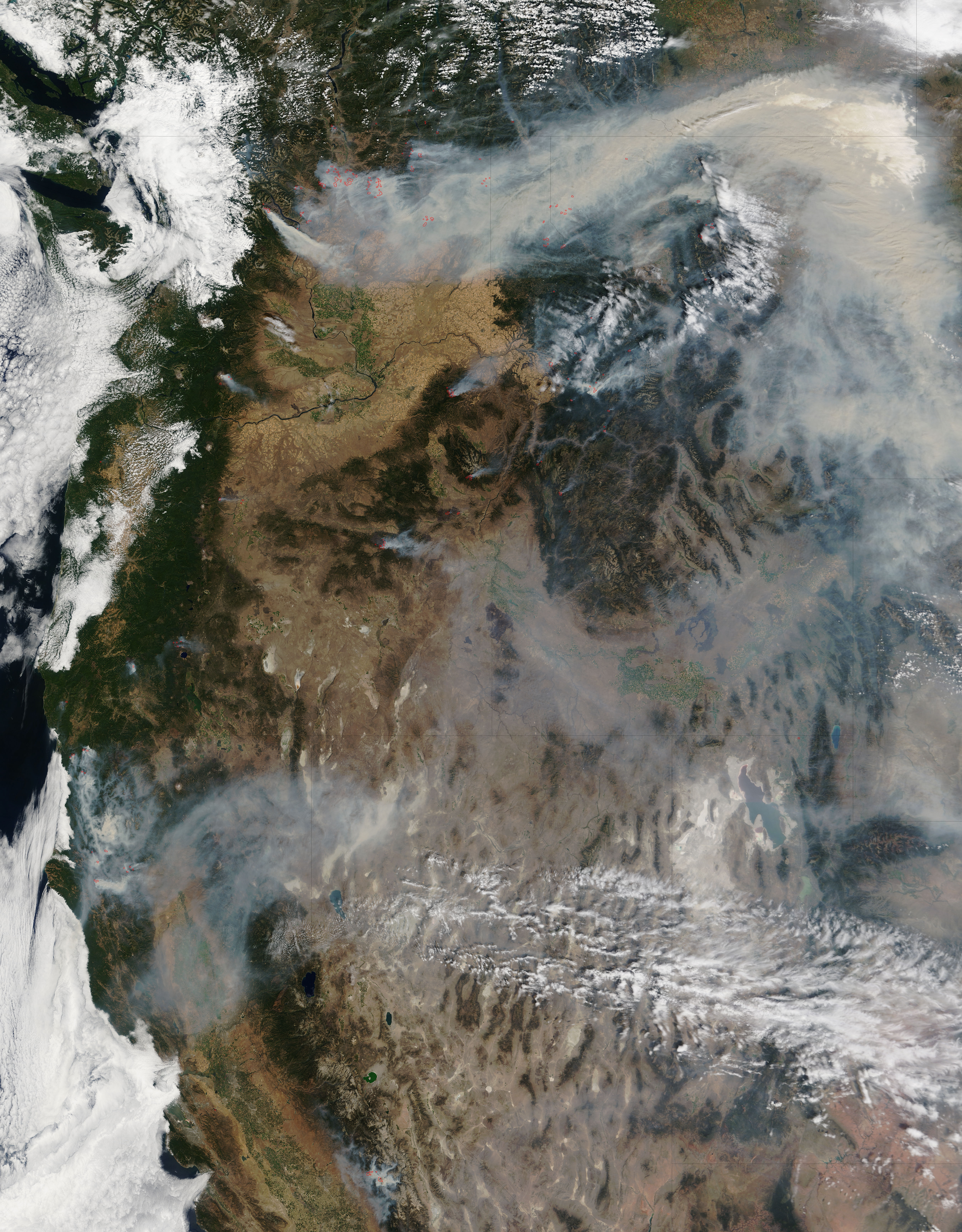 Fires and smoke in Washington, Oregon, Idaho, and California - related image preview