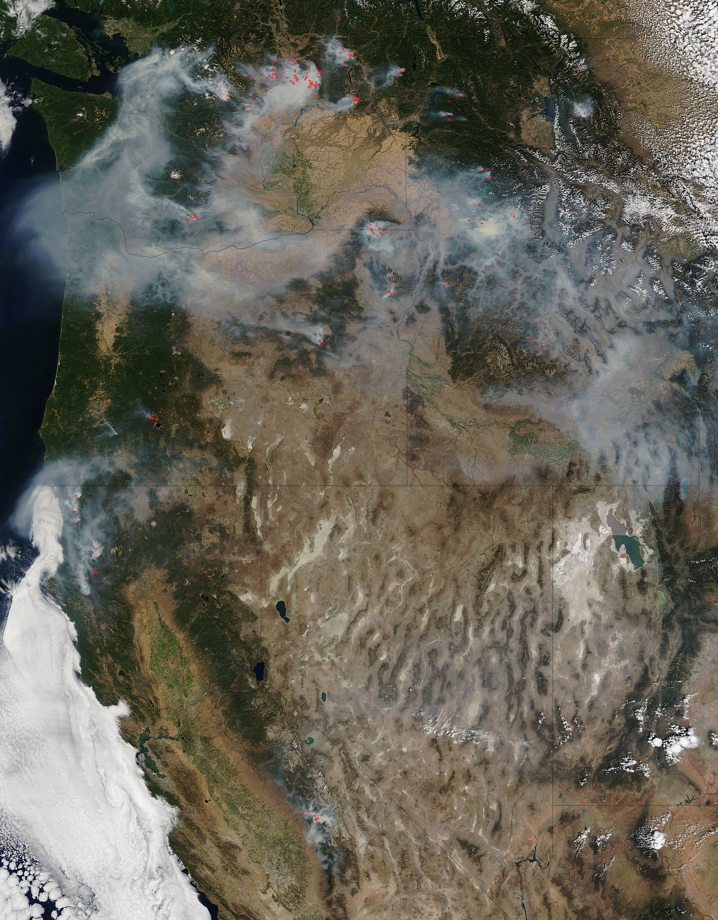 Fires and smoke in Washington, Oregon, Idaho, and California - related image preview