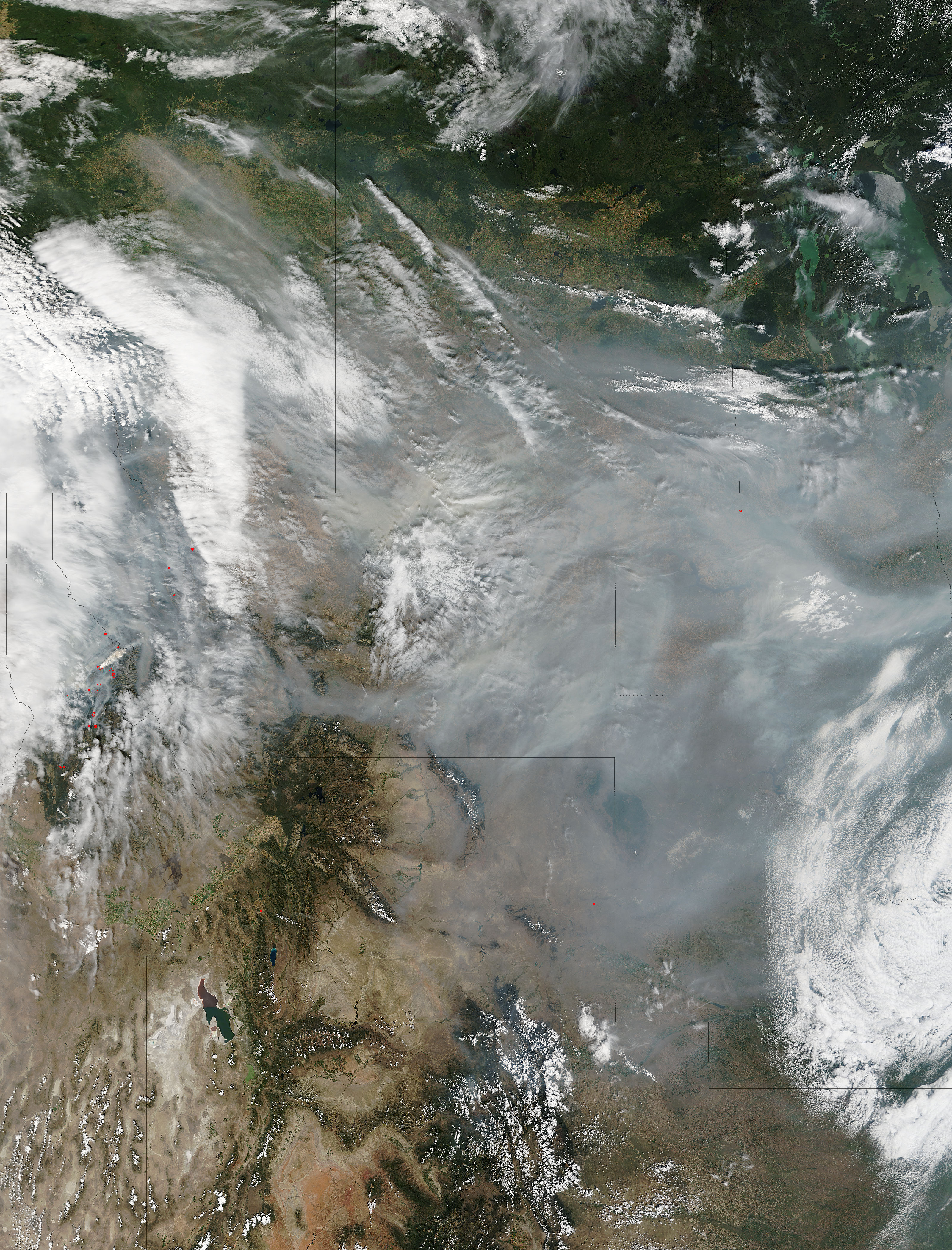 Smoke across central United States and Canada - related image preview