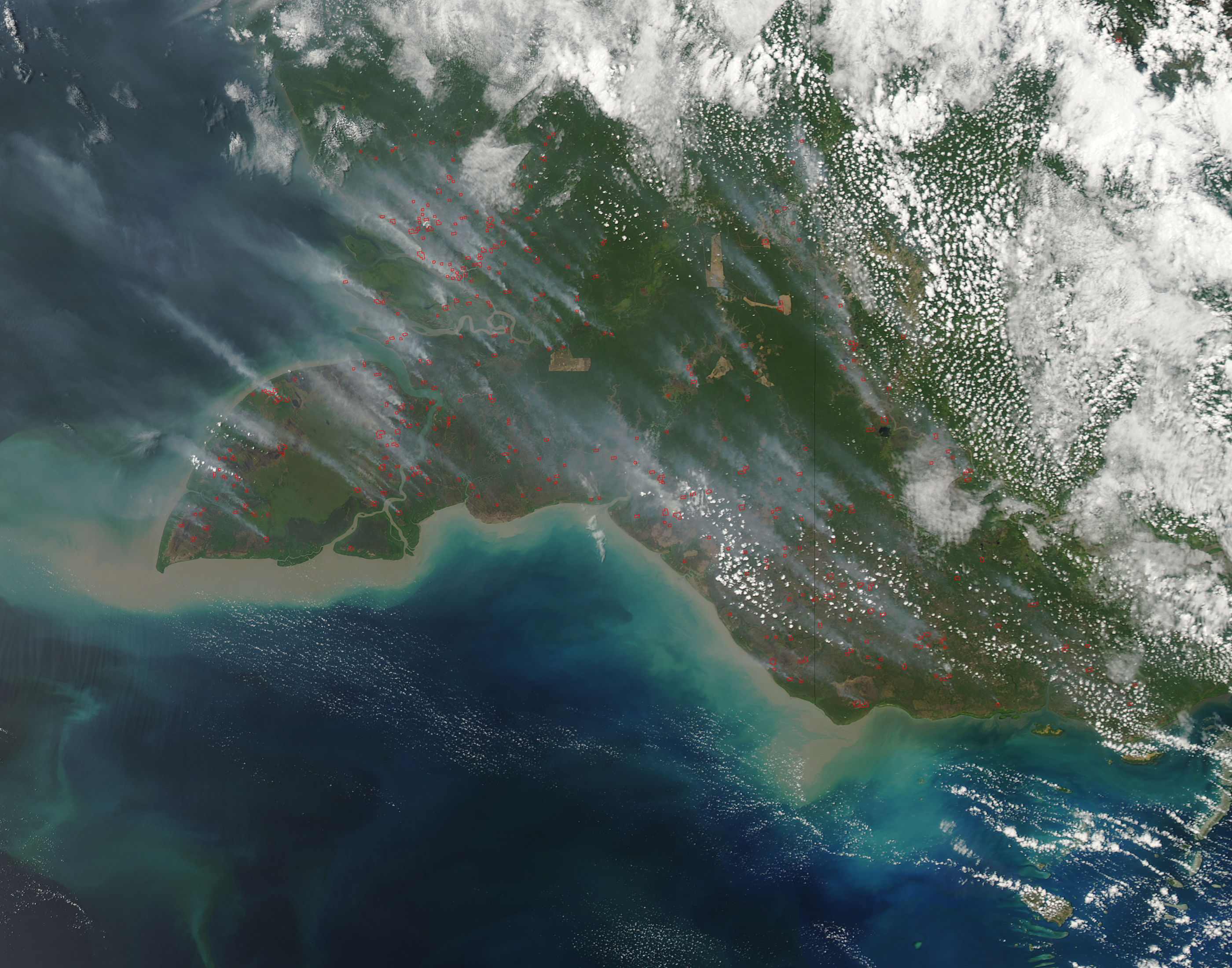 Fires and smoke in southern New Guinea - related image preview
