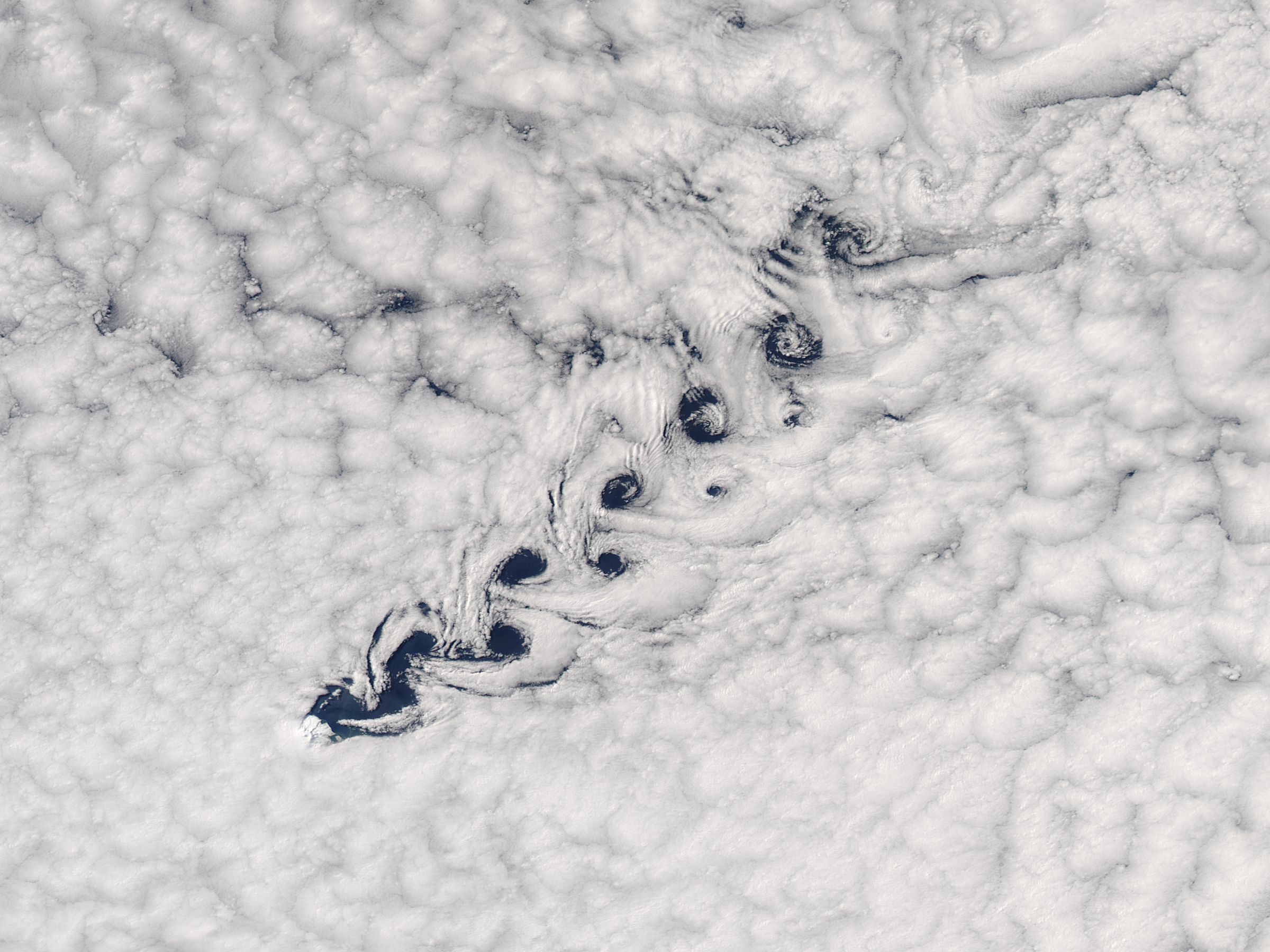 Cloud vortices off Heard Island, south Indian Ocean - related image preview