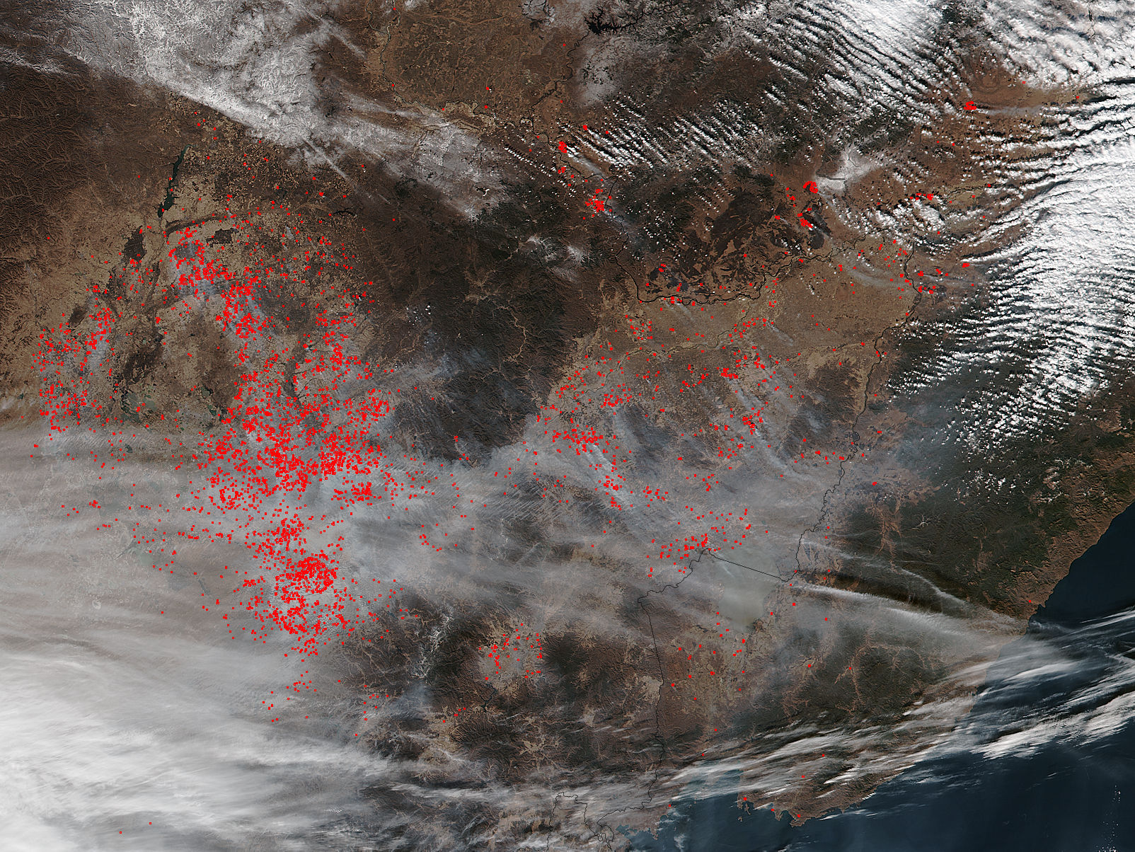 Fires in northeast China (375m fire detections) - related image preview