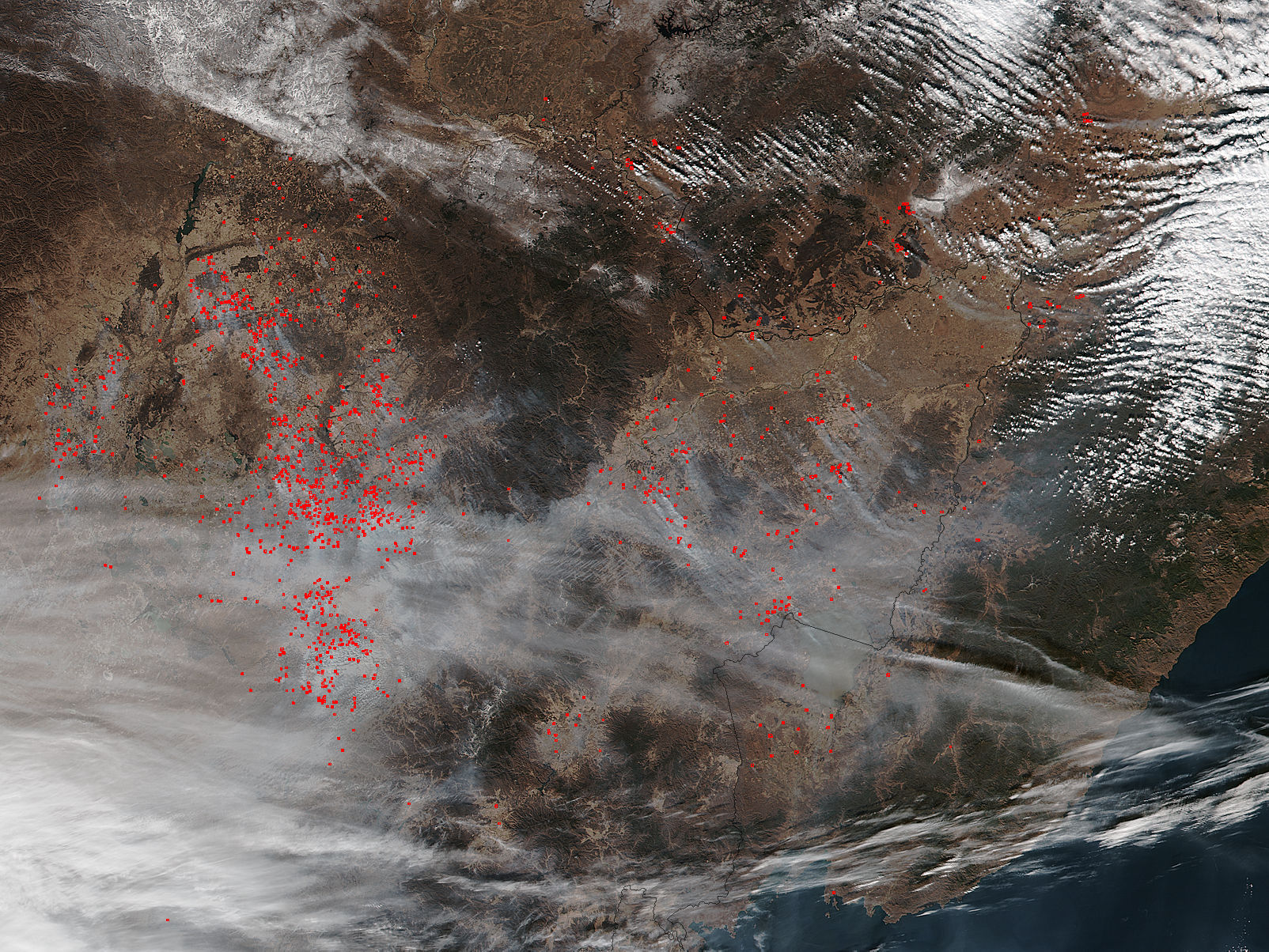Fires in northeast China (750m fire detections) - related image preview