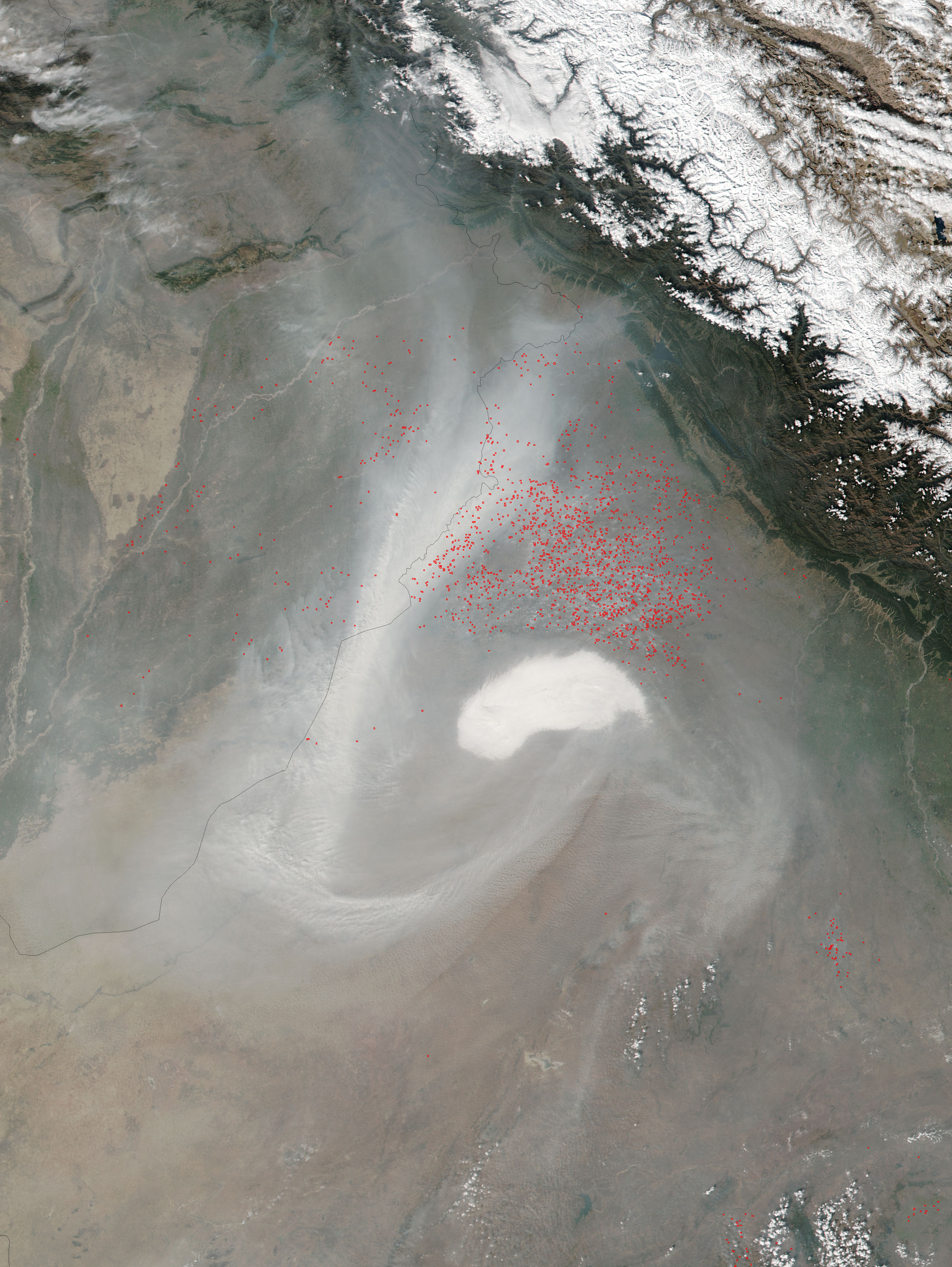 Fires and smoke in northwest India - related image preview