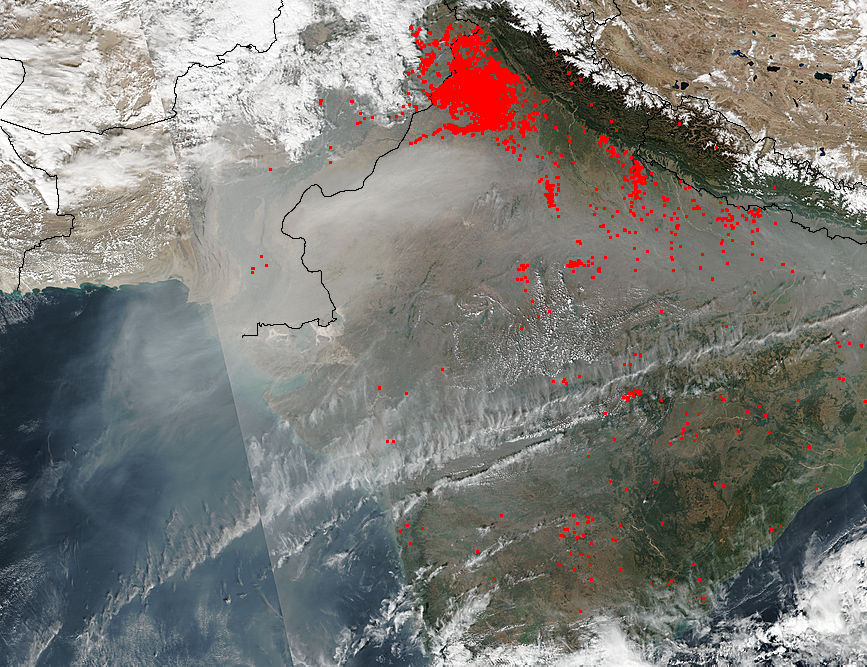 Smoke and fires in northwest India - related image preview