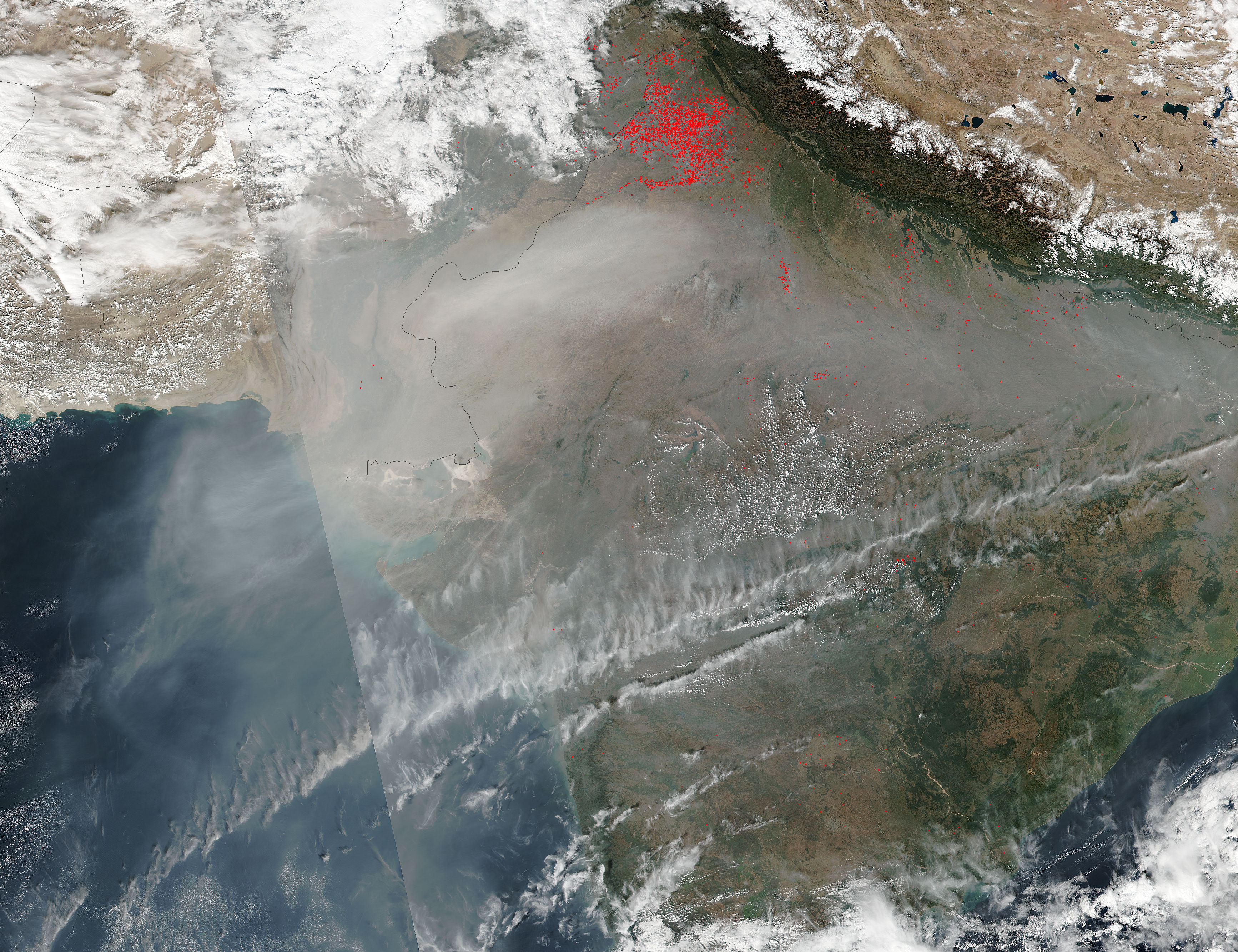 Smoke and fires in northwest India - related image preview