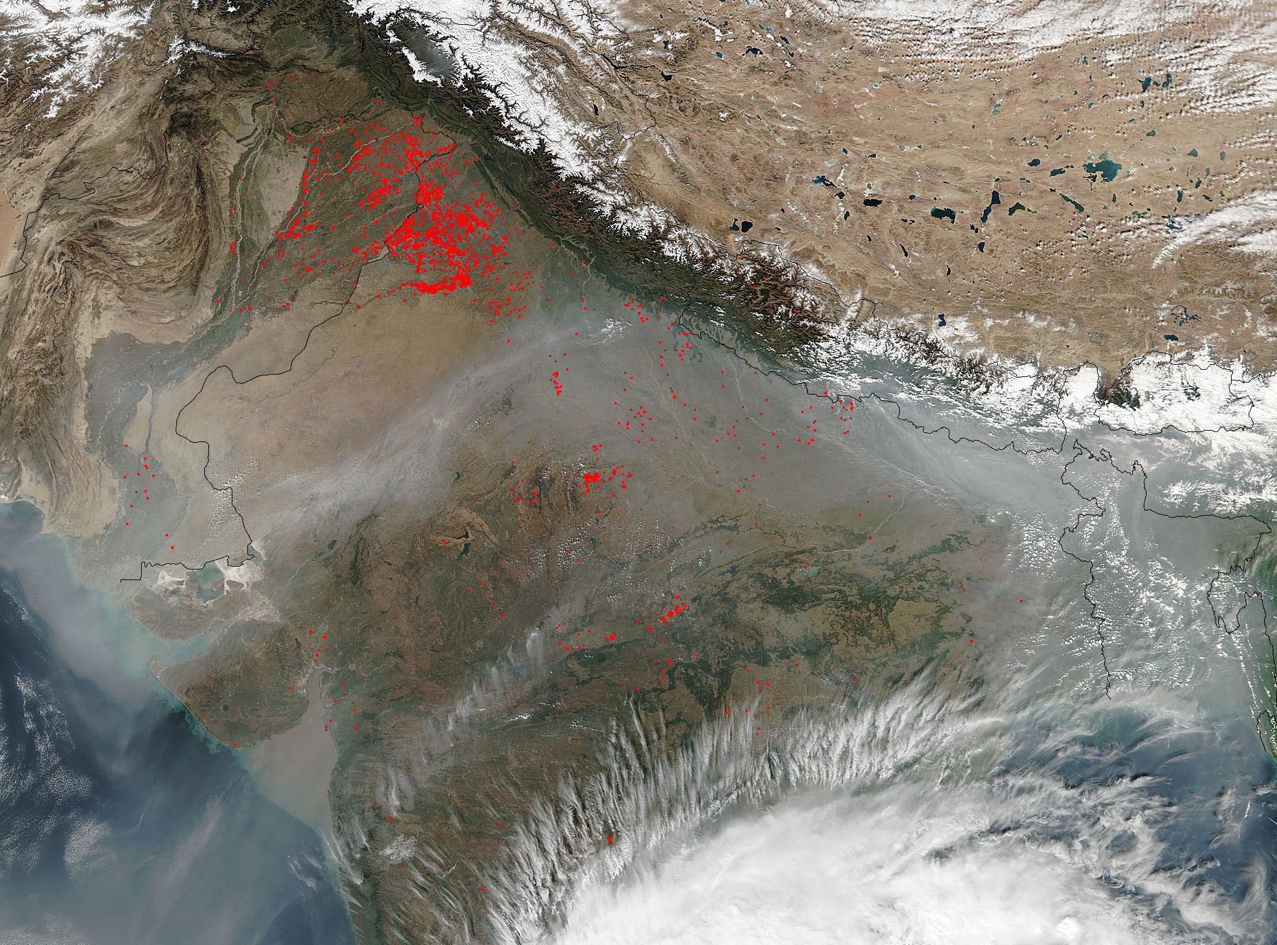 Smoke and fires across northern India - related image preview