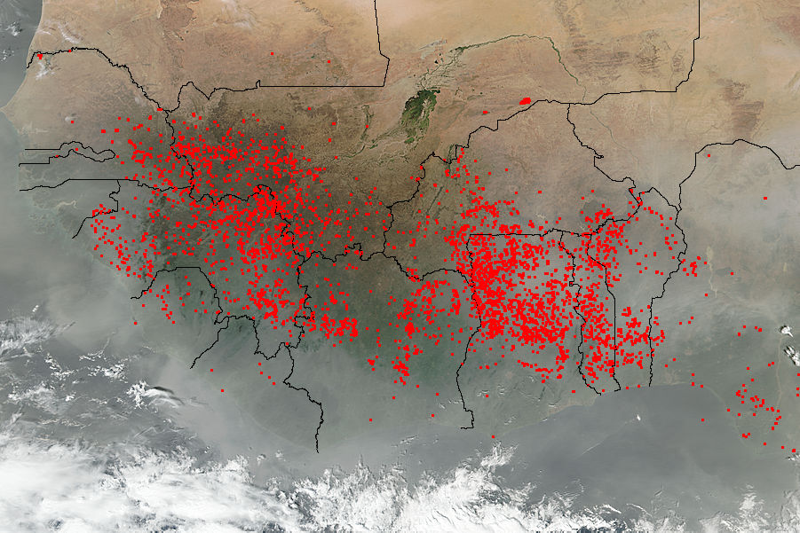 Dust, fires, and smoke across Western Africa - related image preview