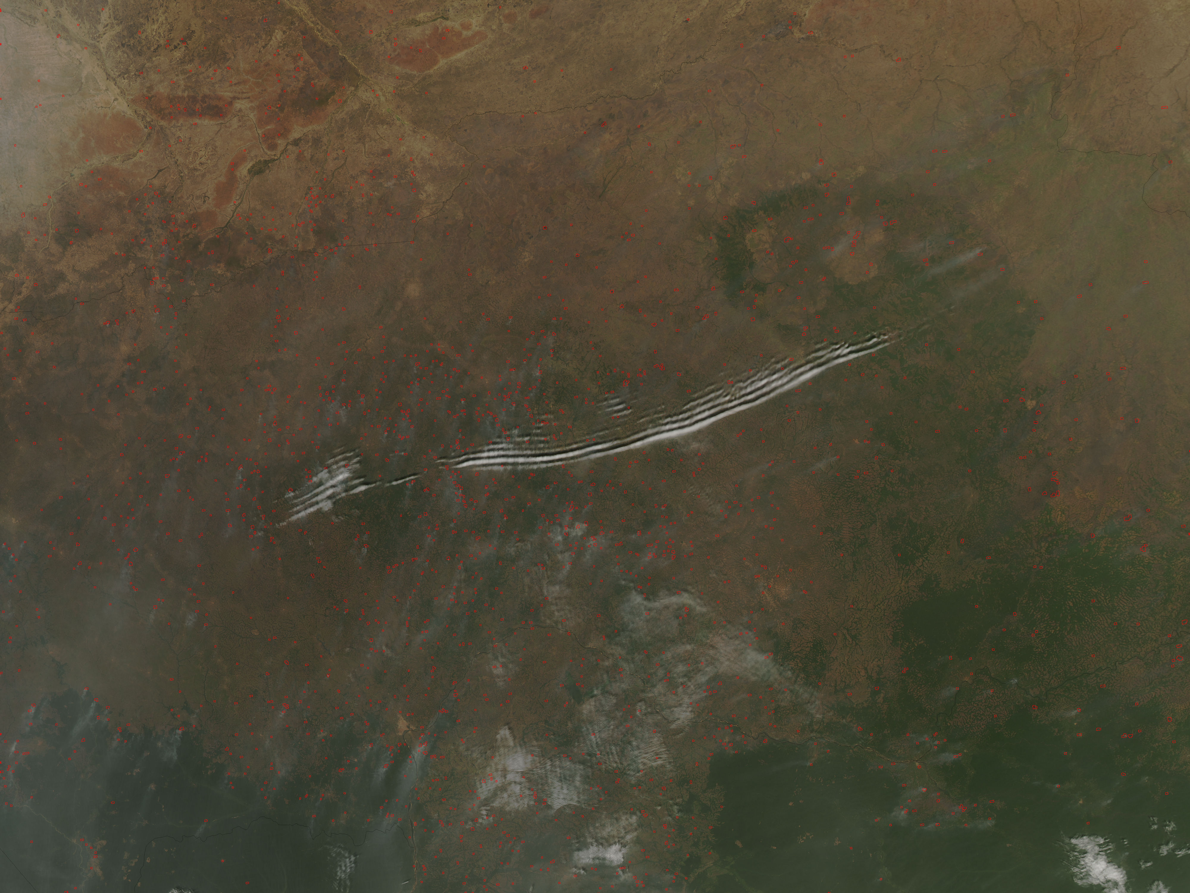 Wave clouds over the Central African Republic - related image preview