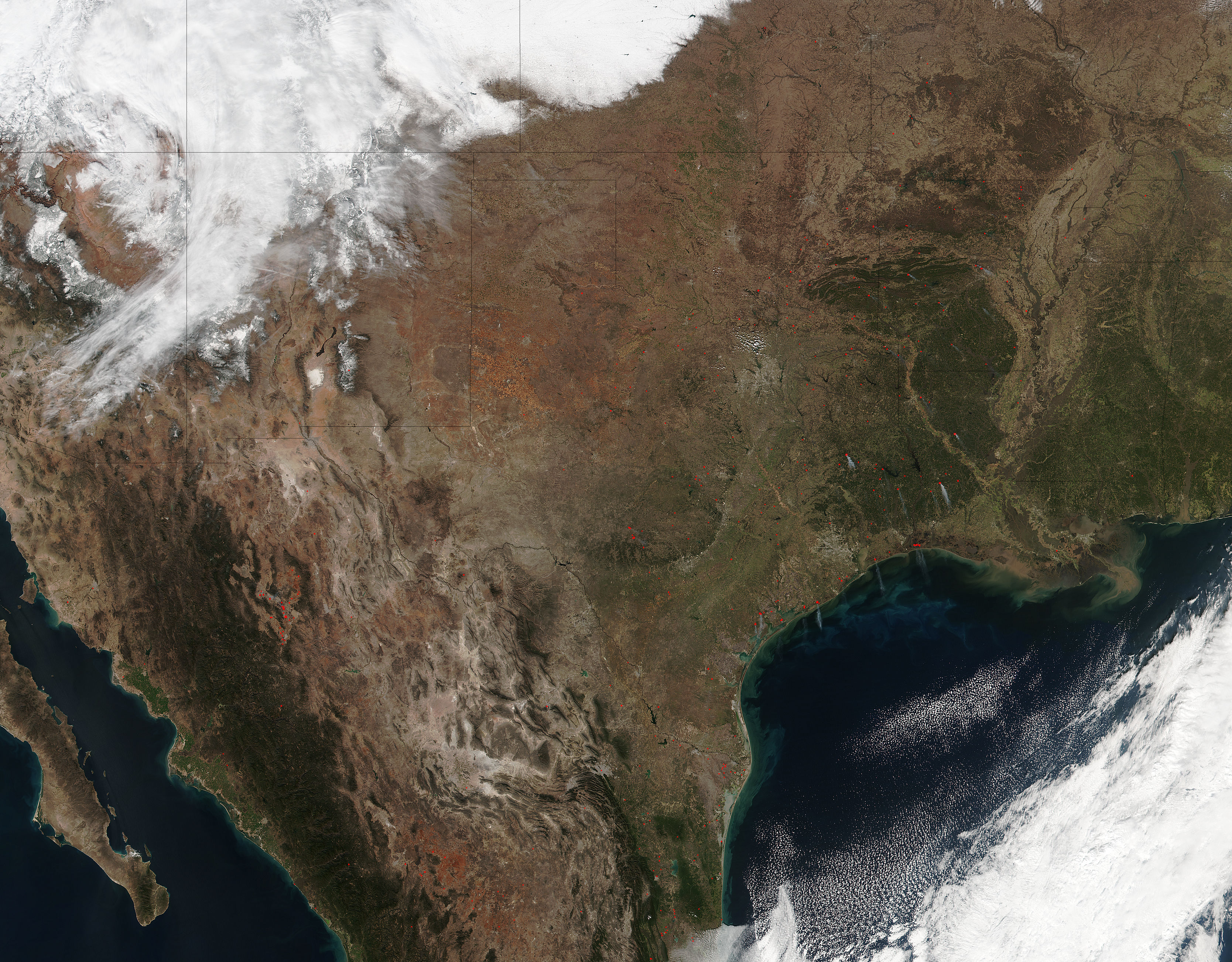 Fires across southcentral United States and northern Mexico - related image preview