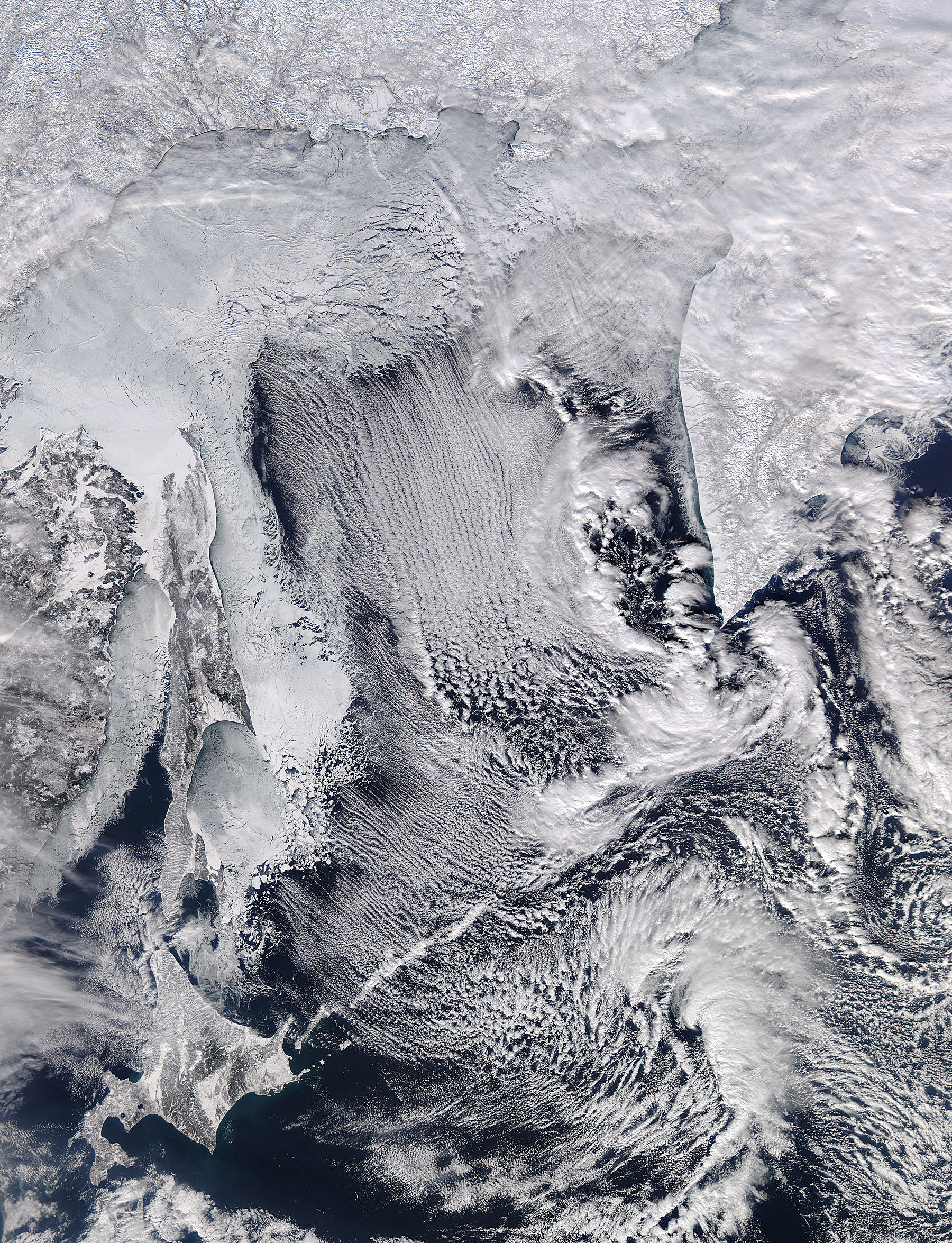 Sea ice and cloud streets in the Sea of Okhotsk - related image preview