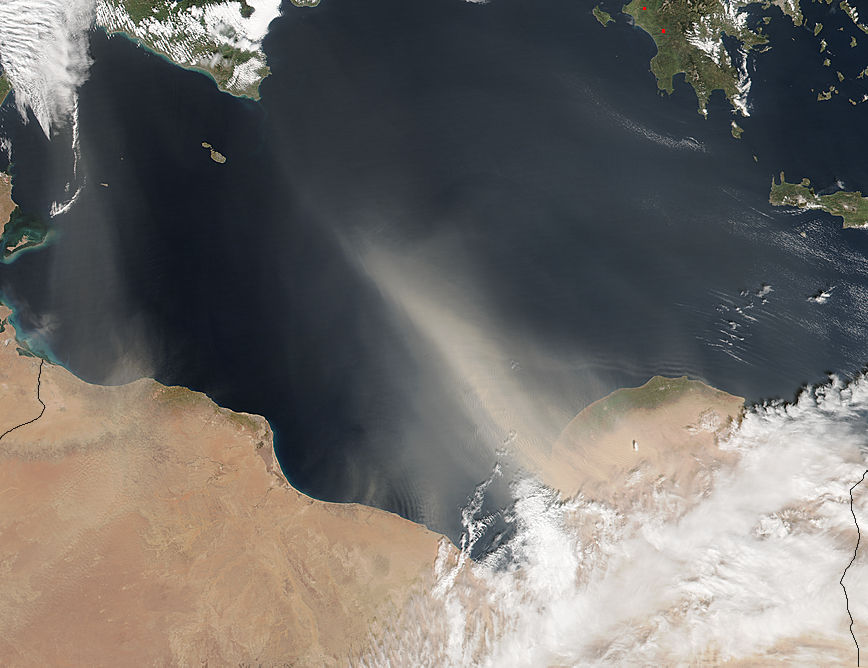 Saharan dust over the Mediterranean Sea - related image preview