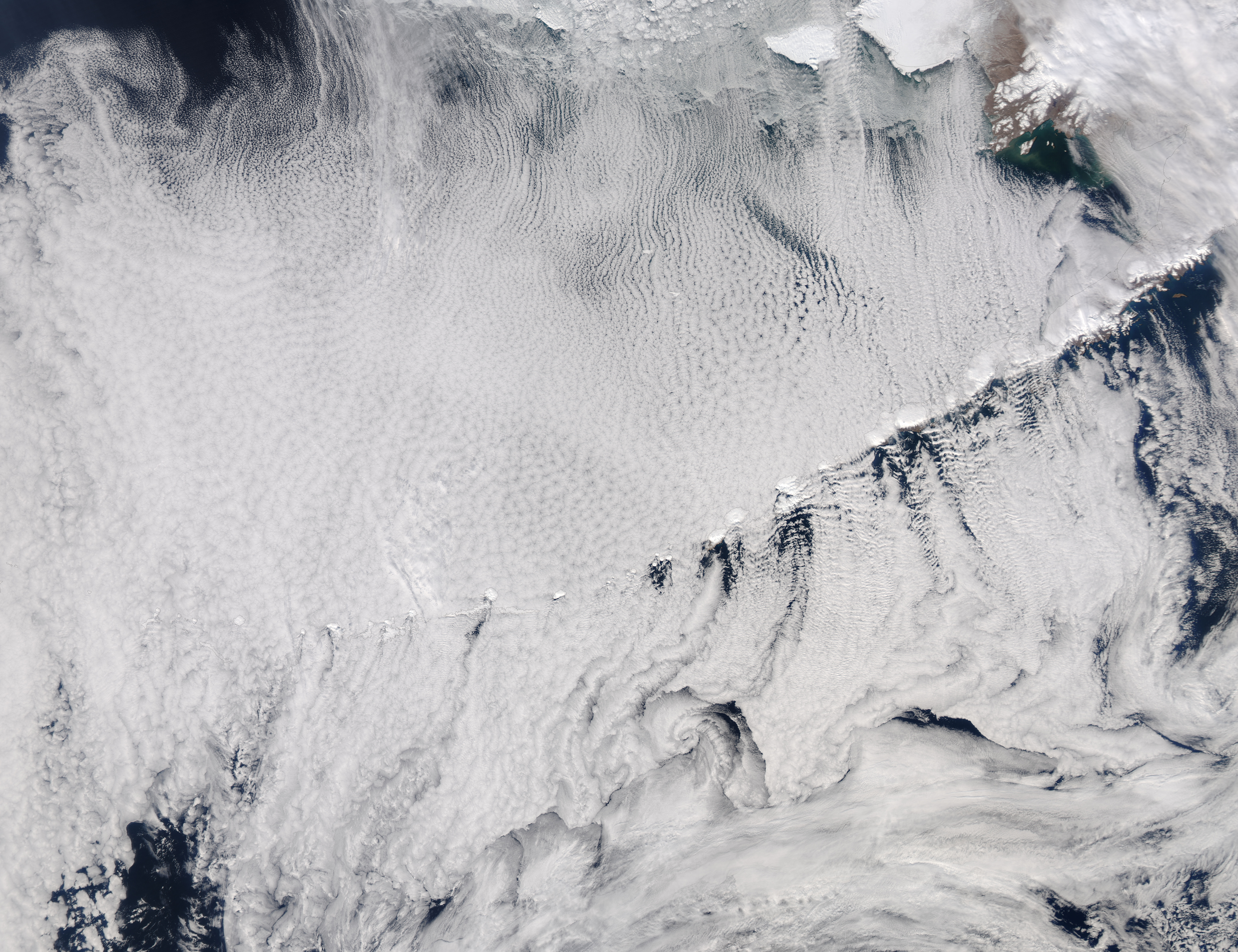 Cloud formations around the Aleutian Islands - related image preview