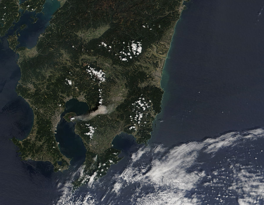 Plume from Sakura-jima, southern Japan (morning overpass) - related image preview