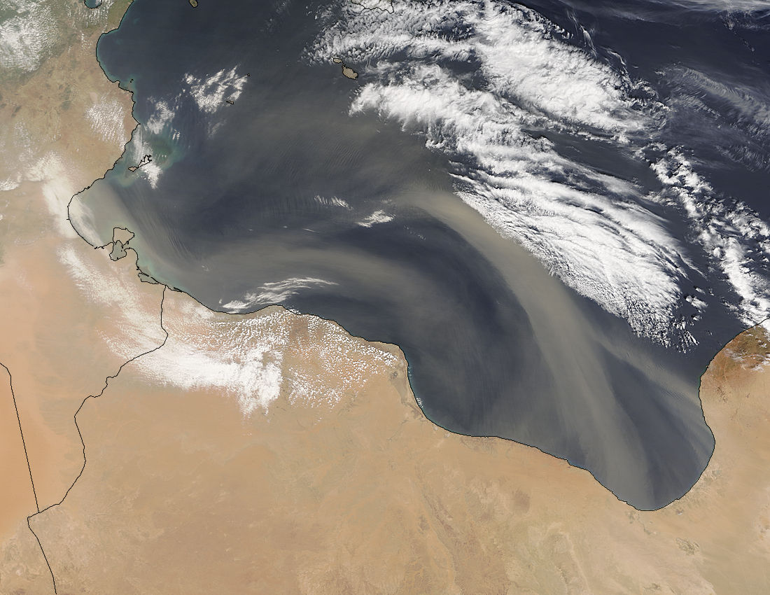 Dust storm over the Mediterranean Sea - related image preview