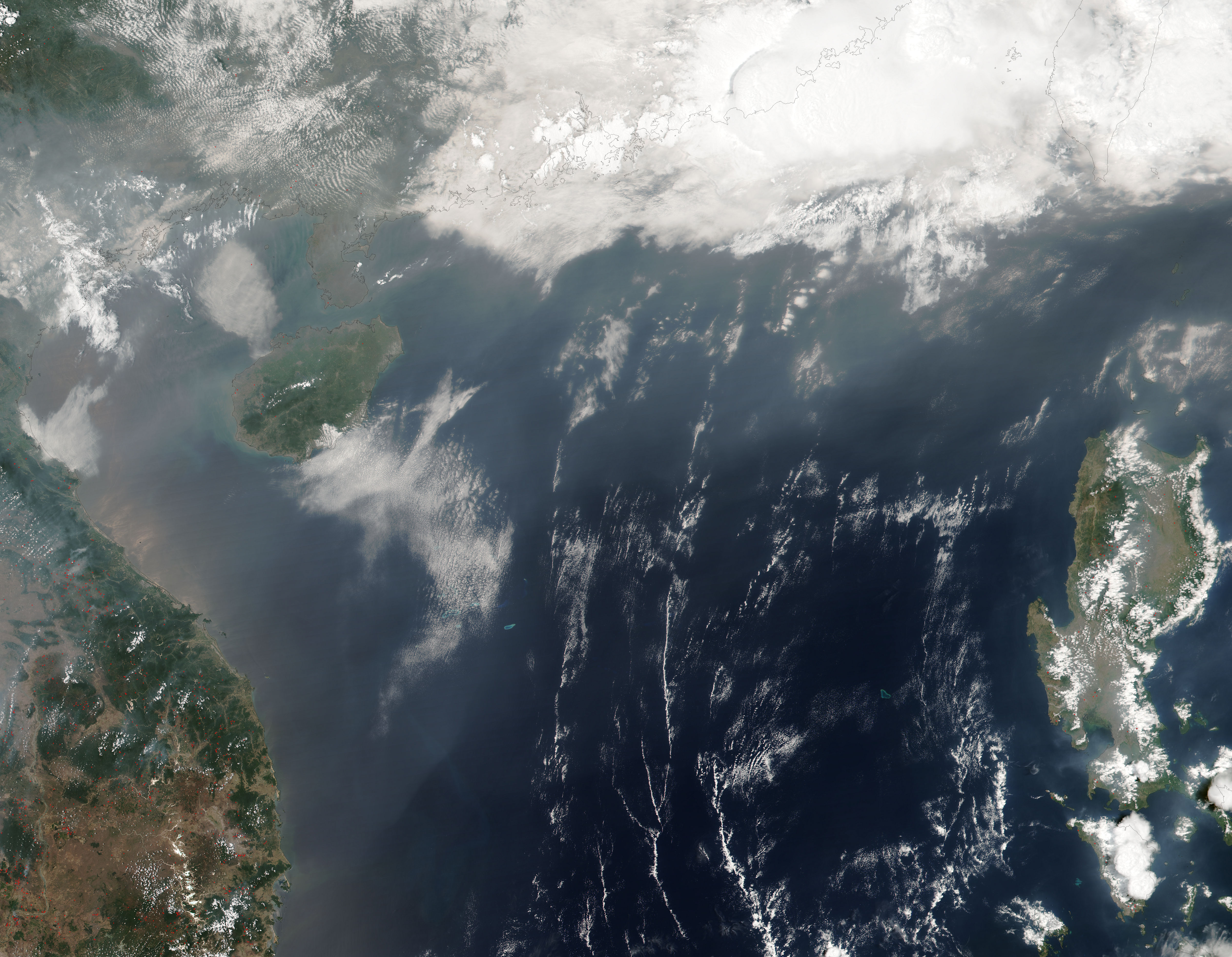 Smoke from Indochina fires over the South China Sea - related image preview