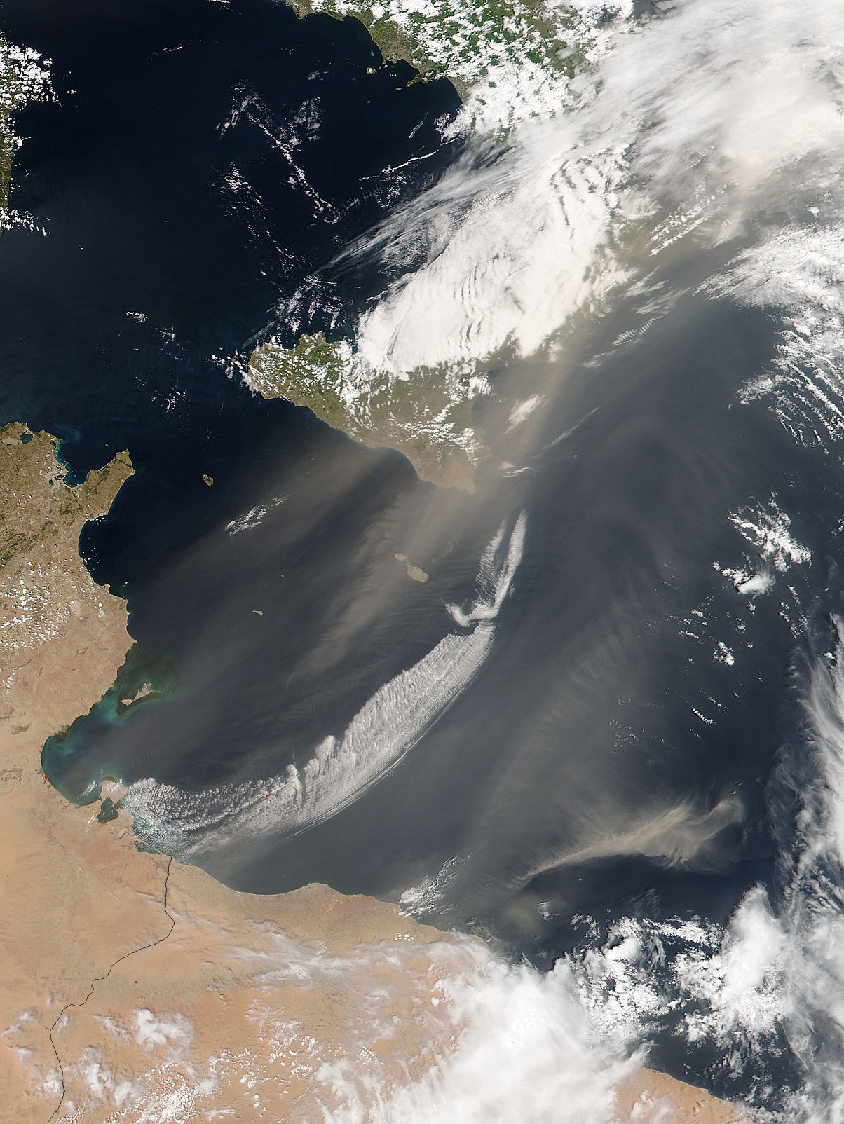 Dust storm over the Mediterranean Sea - related image preview