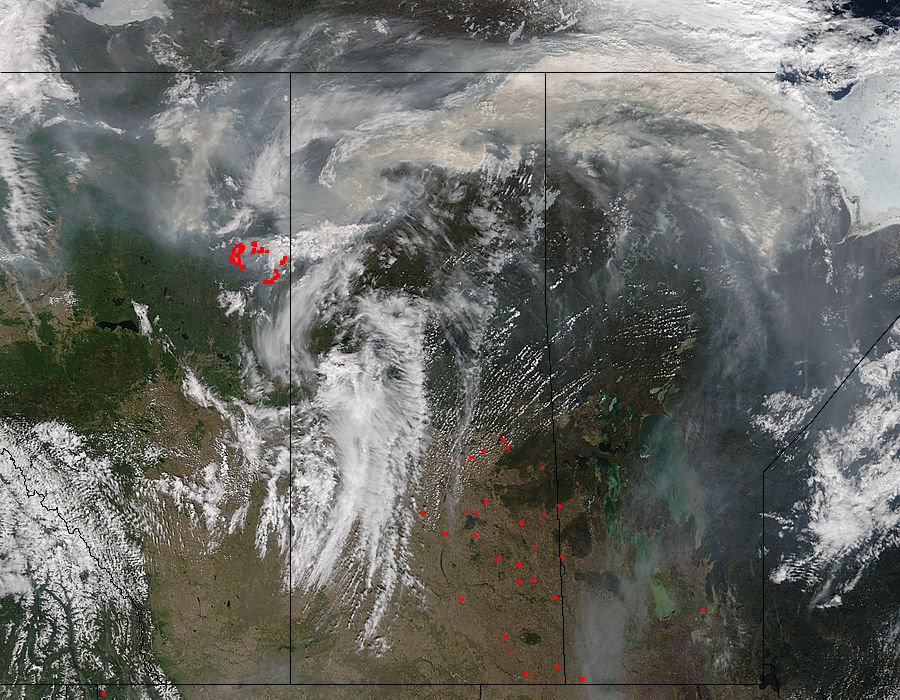 Smoke over western Canada - related image preview