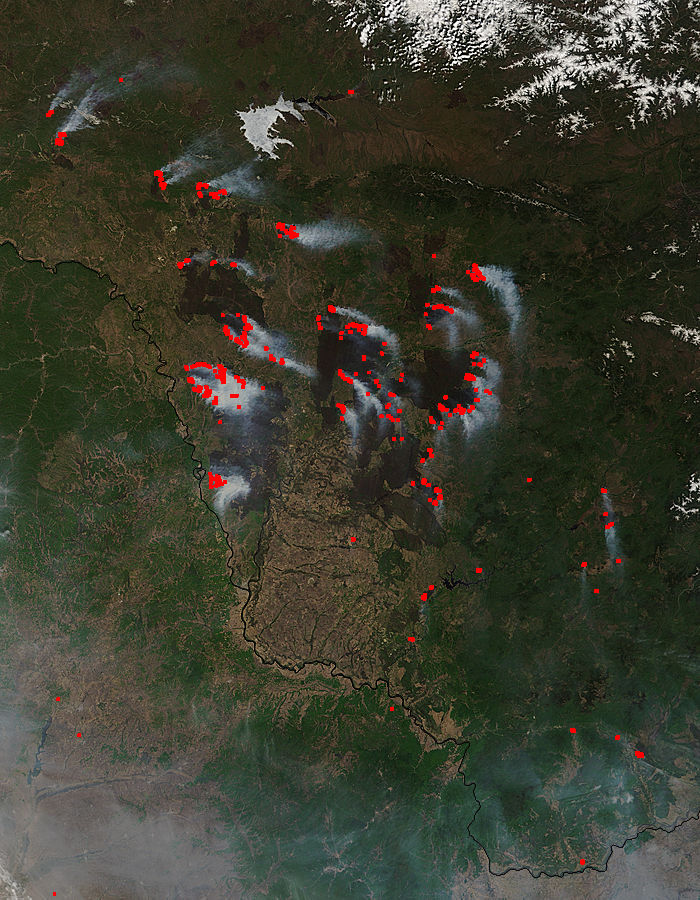 Smoke and fires in eastern Russia (morning overpass) - related image preview