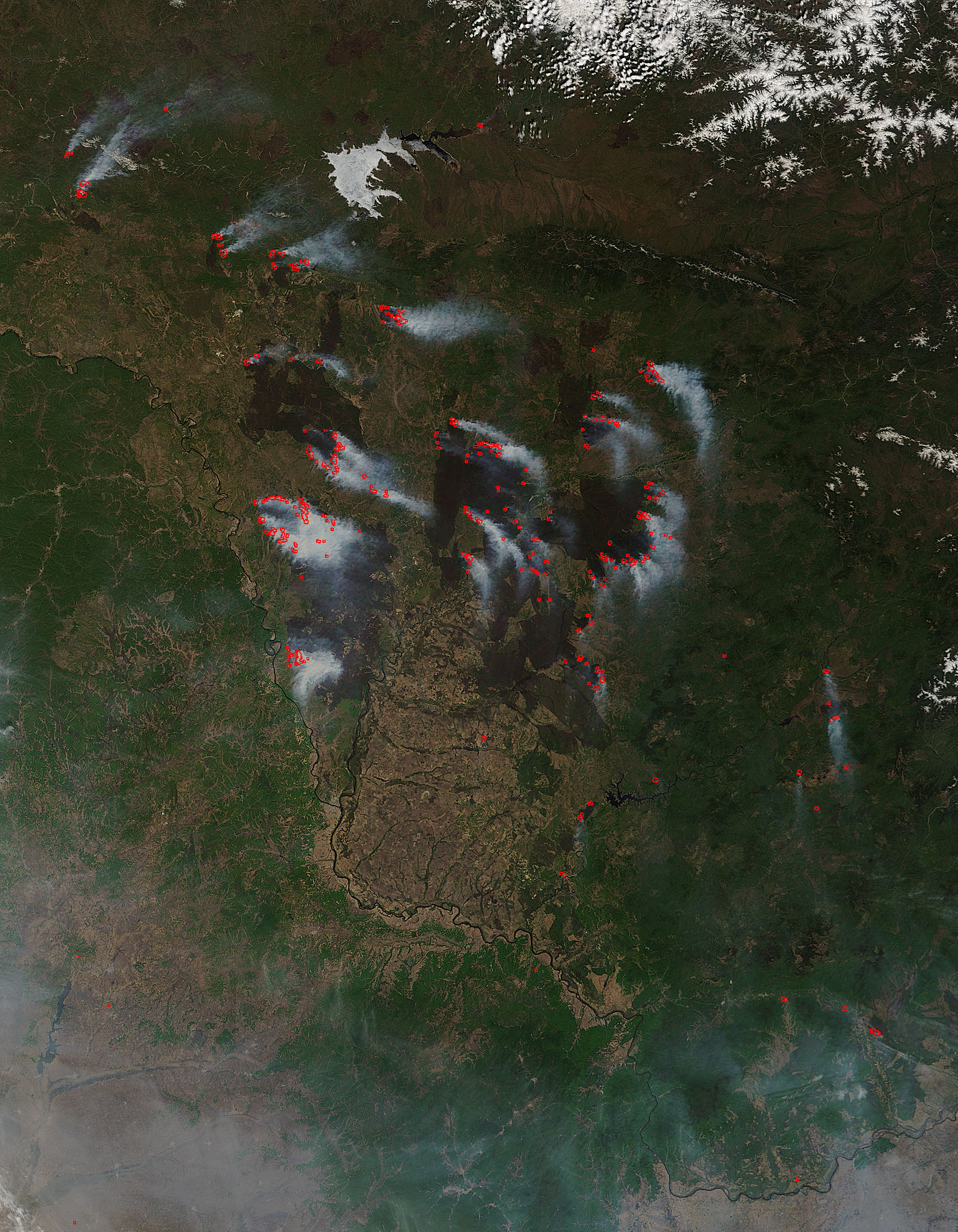 Smoke and fires in eastern Russia (morning overpass) - related image preview