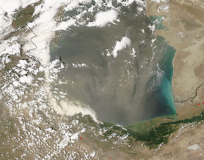 Dust storm over the southern Caspian Sea - related image preview