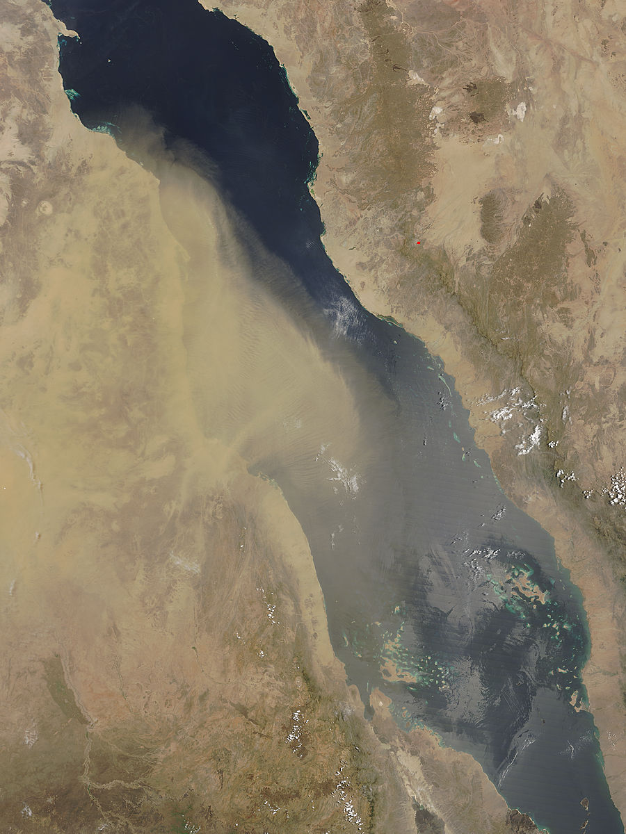 Dust storm over the Red Sea (morning overpass) - related image preview