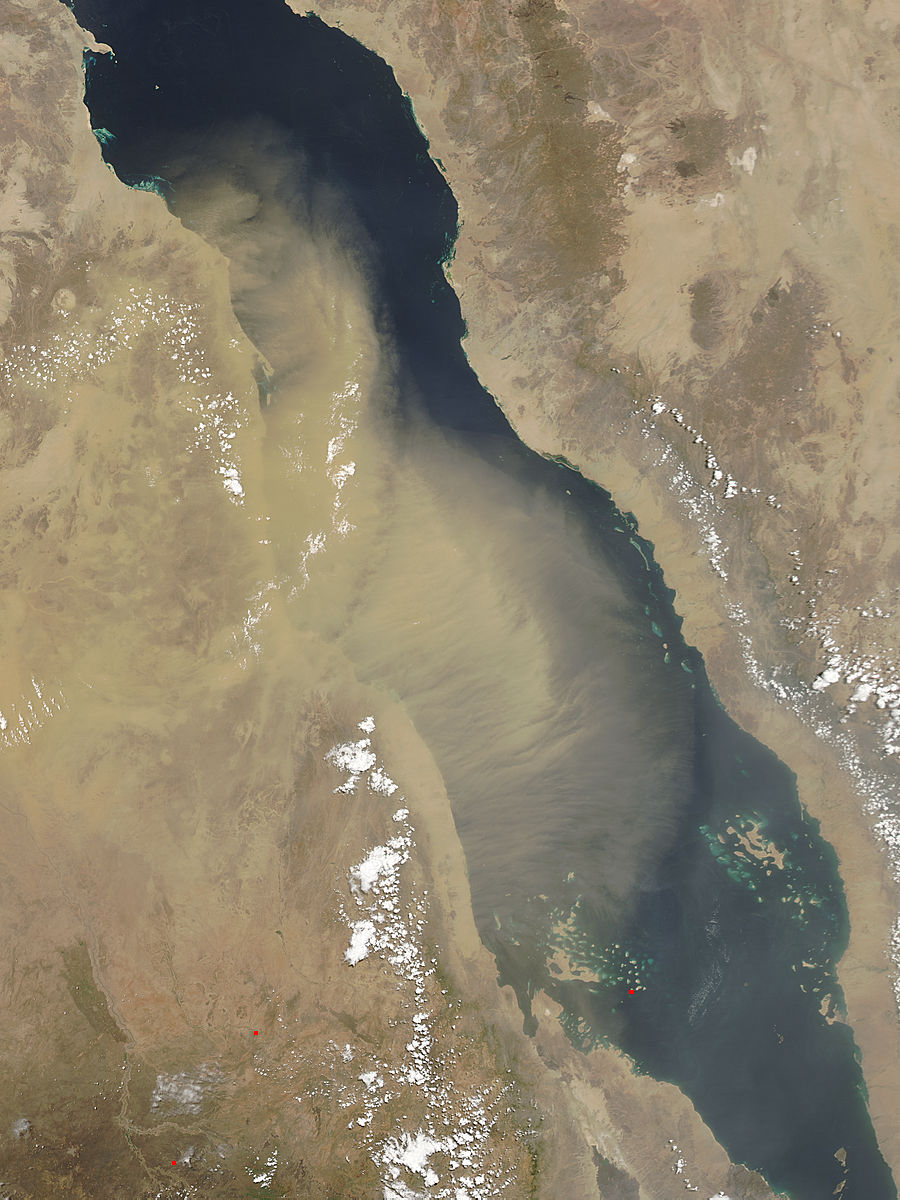 Dust storm over the Red Sea (afternoon overpass) - related image preview