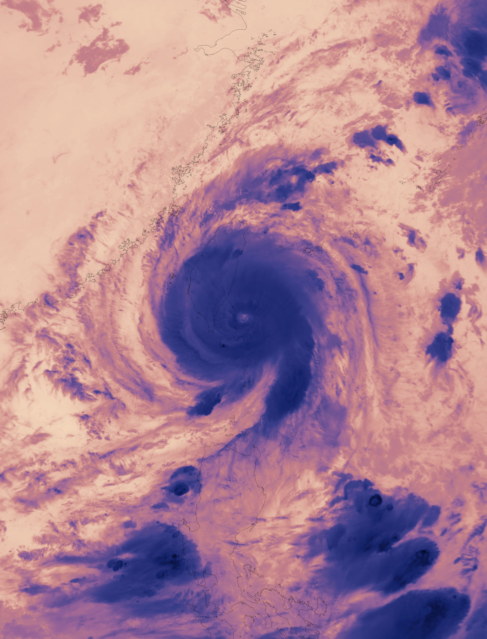 Super Typhoon Nepartak (02W) over Taiwan (thermal image) - related image preview