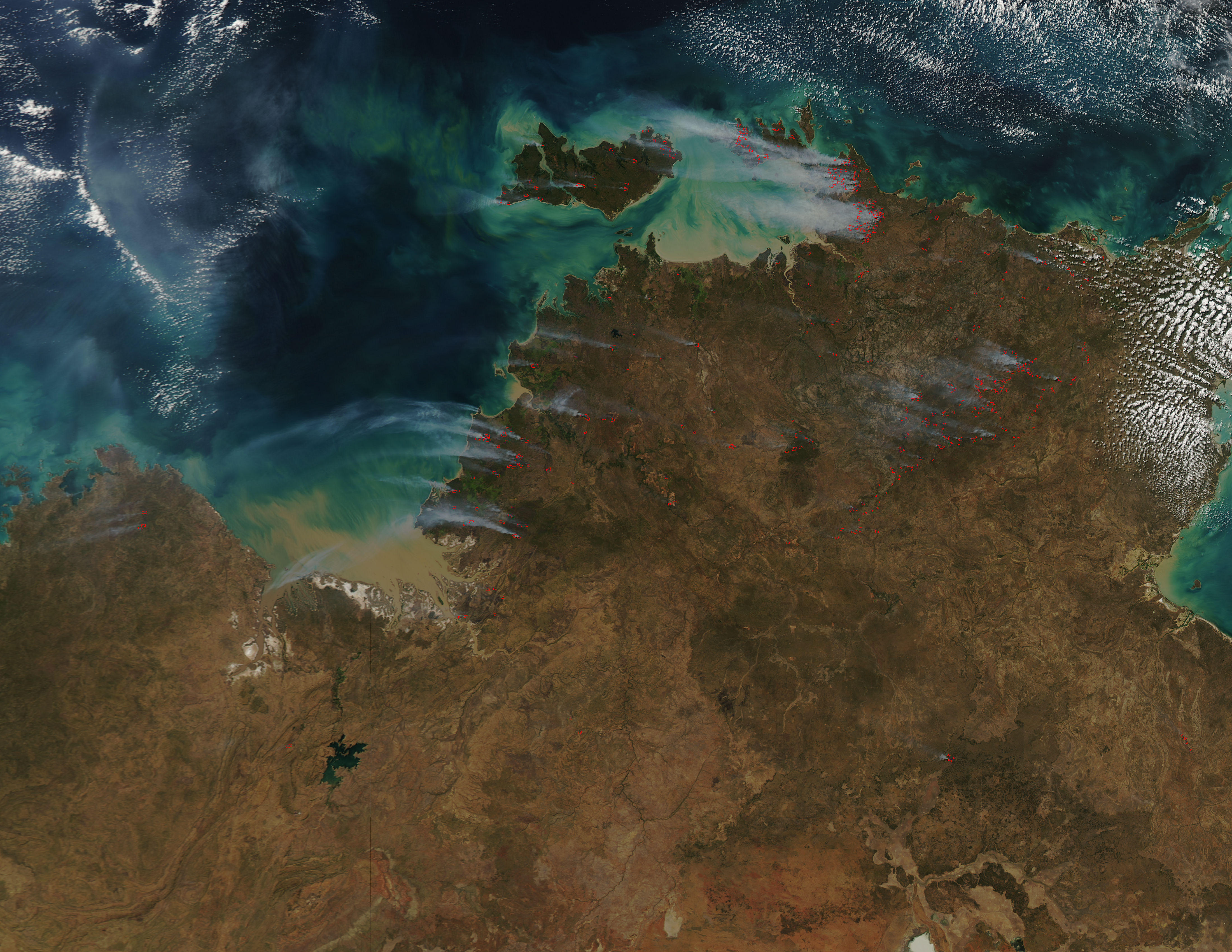 Fires in northern Australia (afternoon overpass) - related image preview