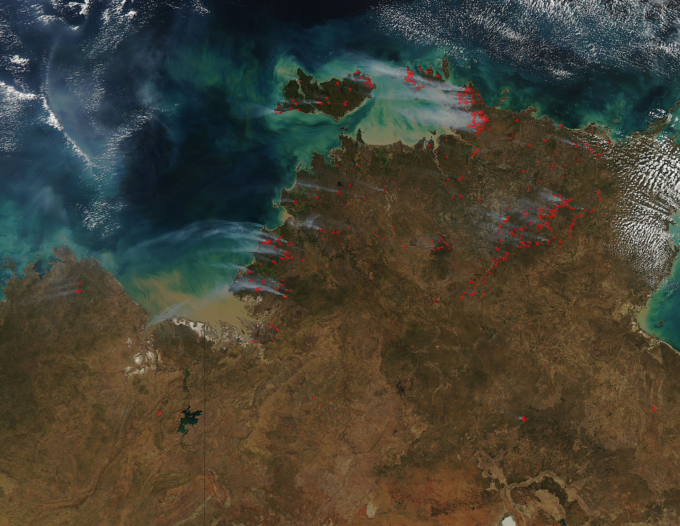 Fires in northern Australia (afternoon overpass) - related image preview