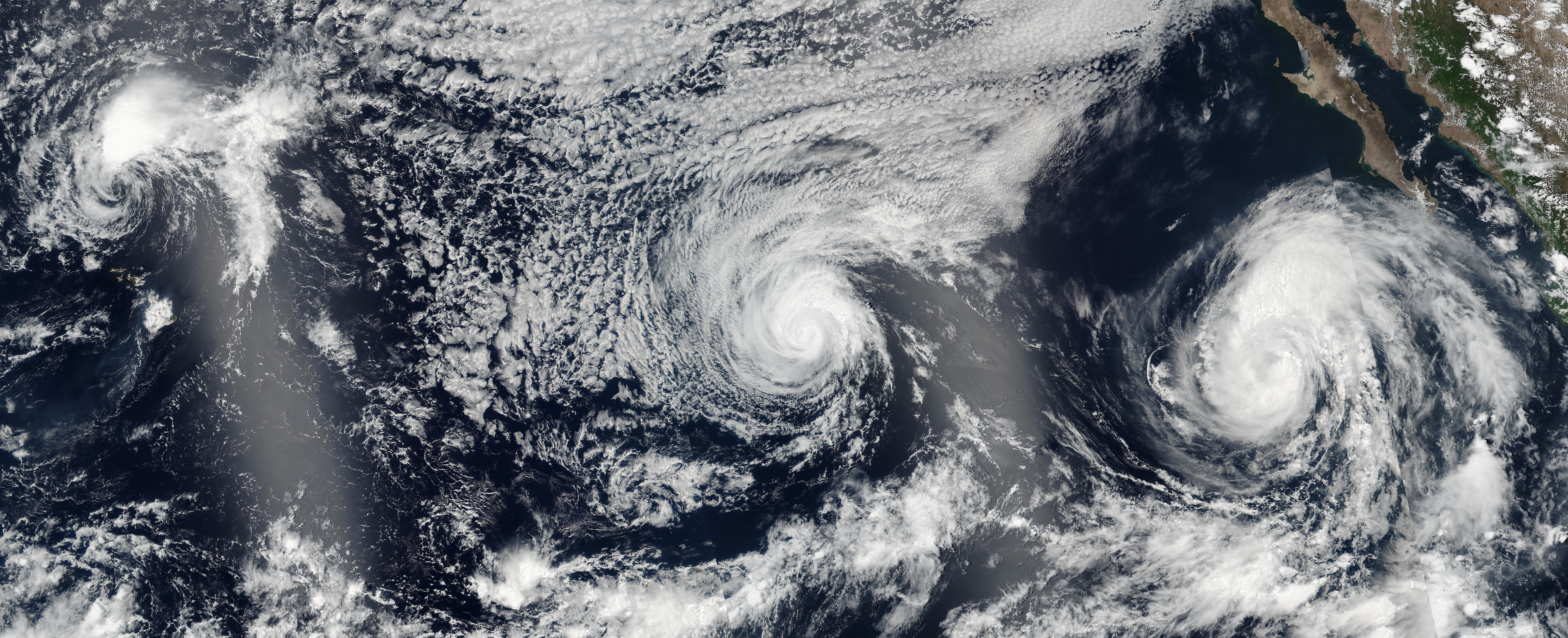 Remnant of Hurricane Celia (04E), Hurricane Darby (05E), and Tropical Storm Estelle (06E) in the eas - related image preview