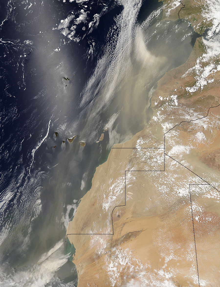 Dust storms off West Africa