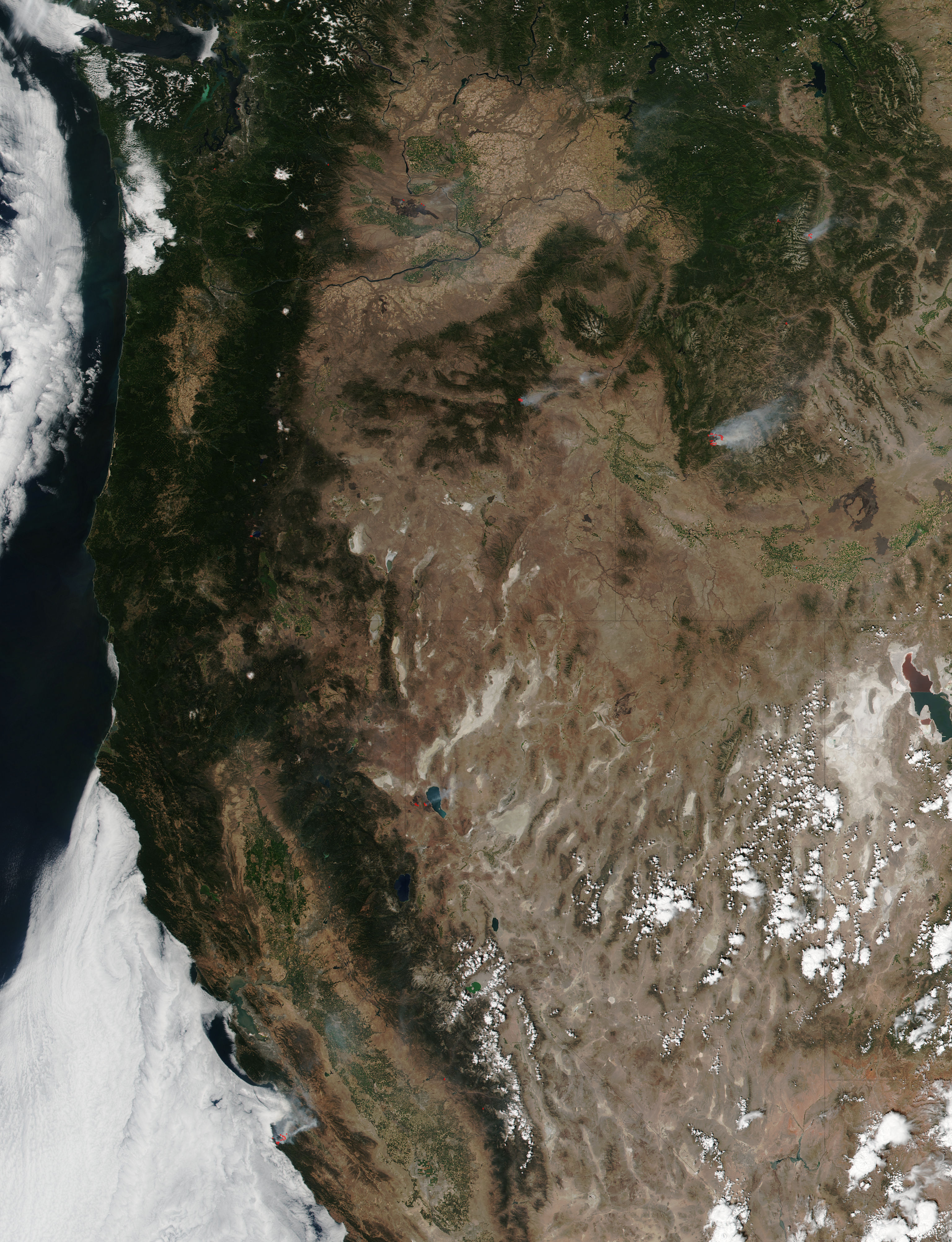 Fires in the western United States (afternoon overpass) - related image preview