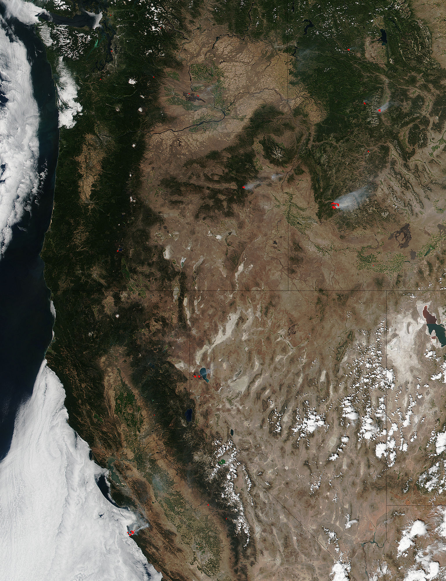 Fires in the western United States (afternoon overpass) - related image preview